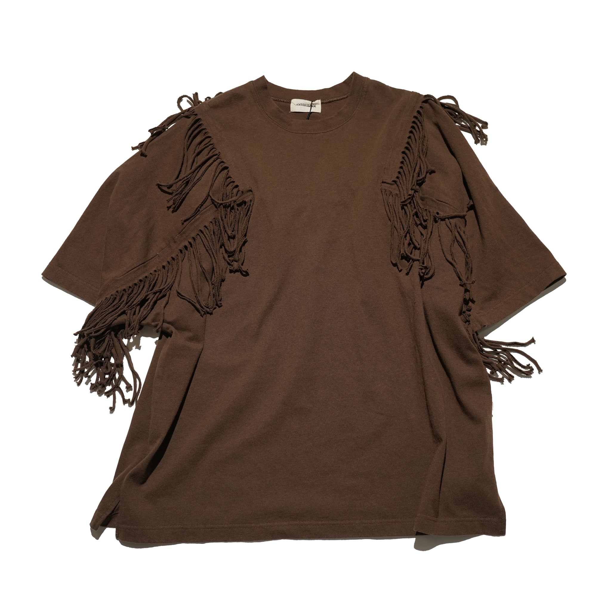 Fringe Panel CutT-Shirt – Smoke Cloud / Turquoise / Chocolate | AMBERGLEAM