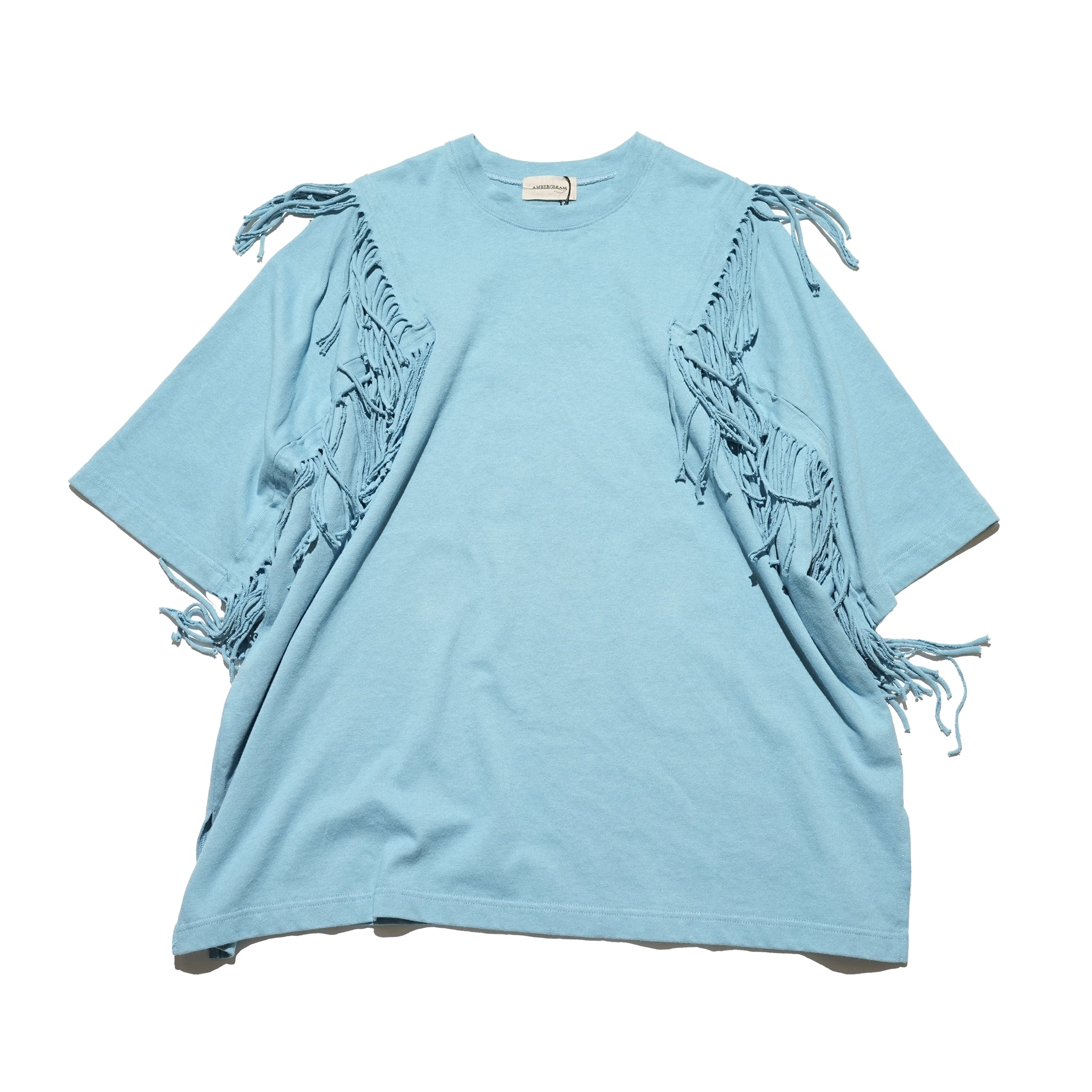 Fringe Panel CutT-Shirt – Smoke Cloud / Turquoise / Chocolate | AMBERGLEAM