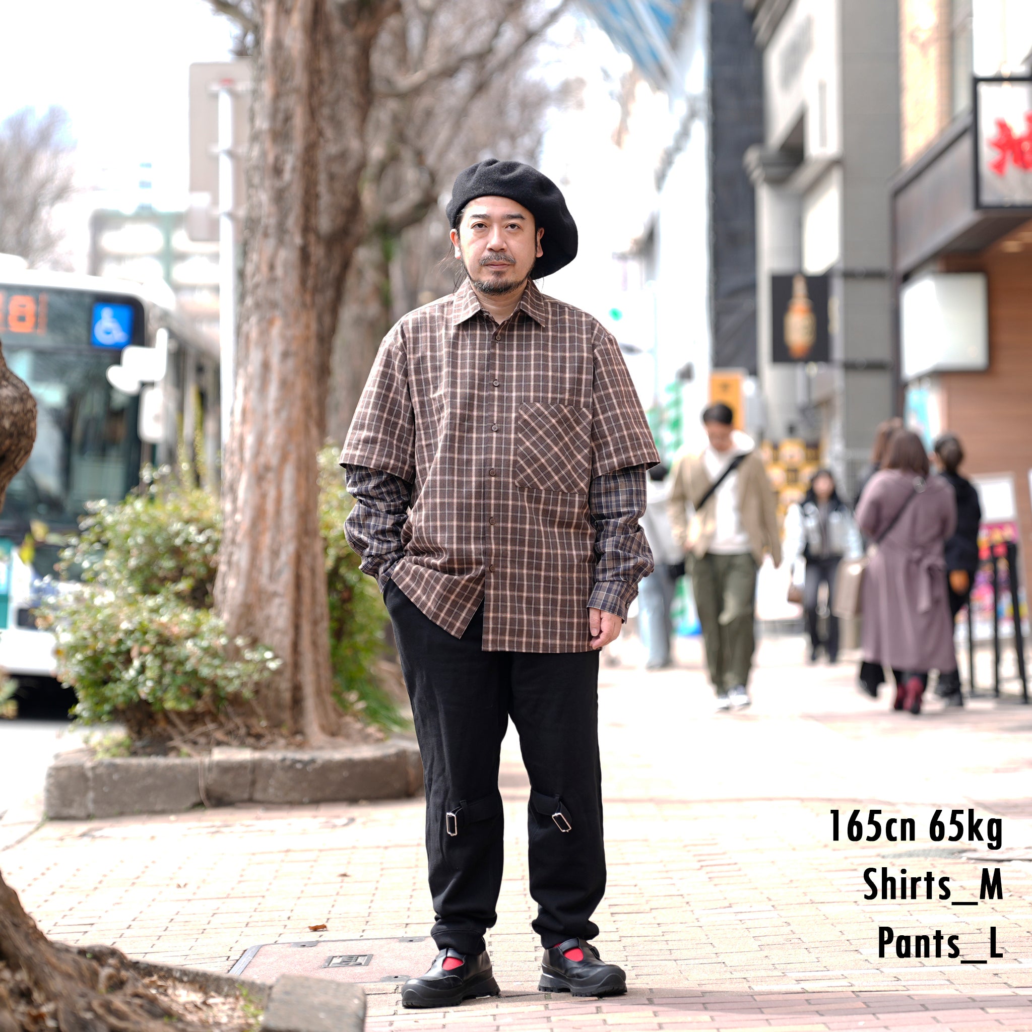 Confiant shirt | Color:Check【ANIELE STROZ】 | FW24ST01