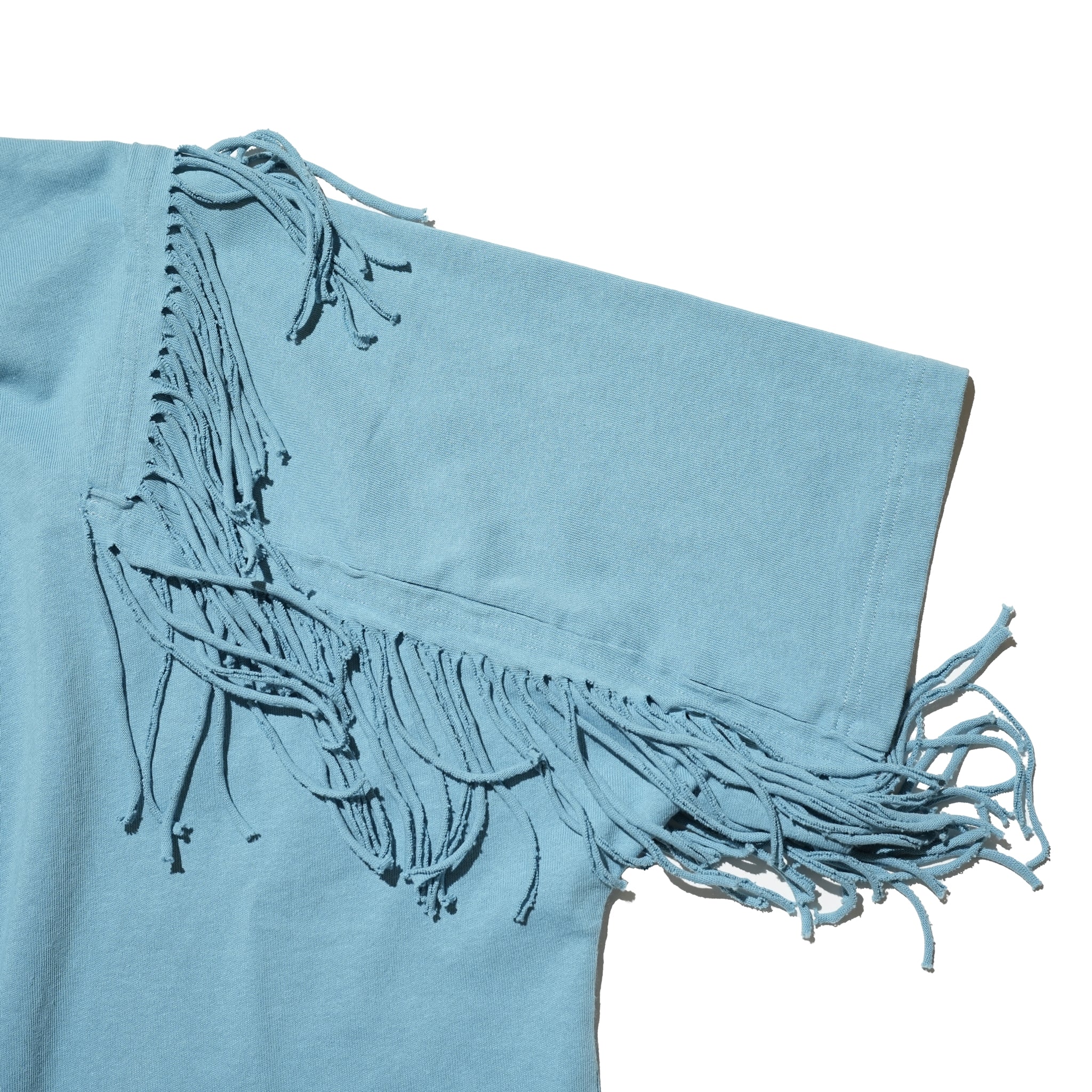 Fringe Panel CutT-Shirt – Smoke Cloud / Turquoise / Chocolate | AMBERGLEAM