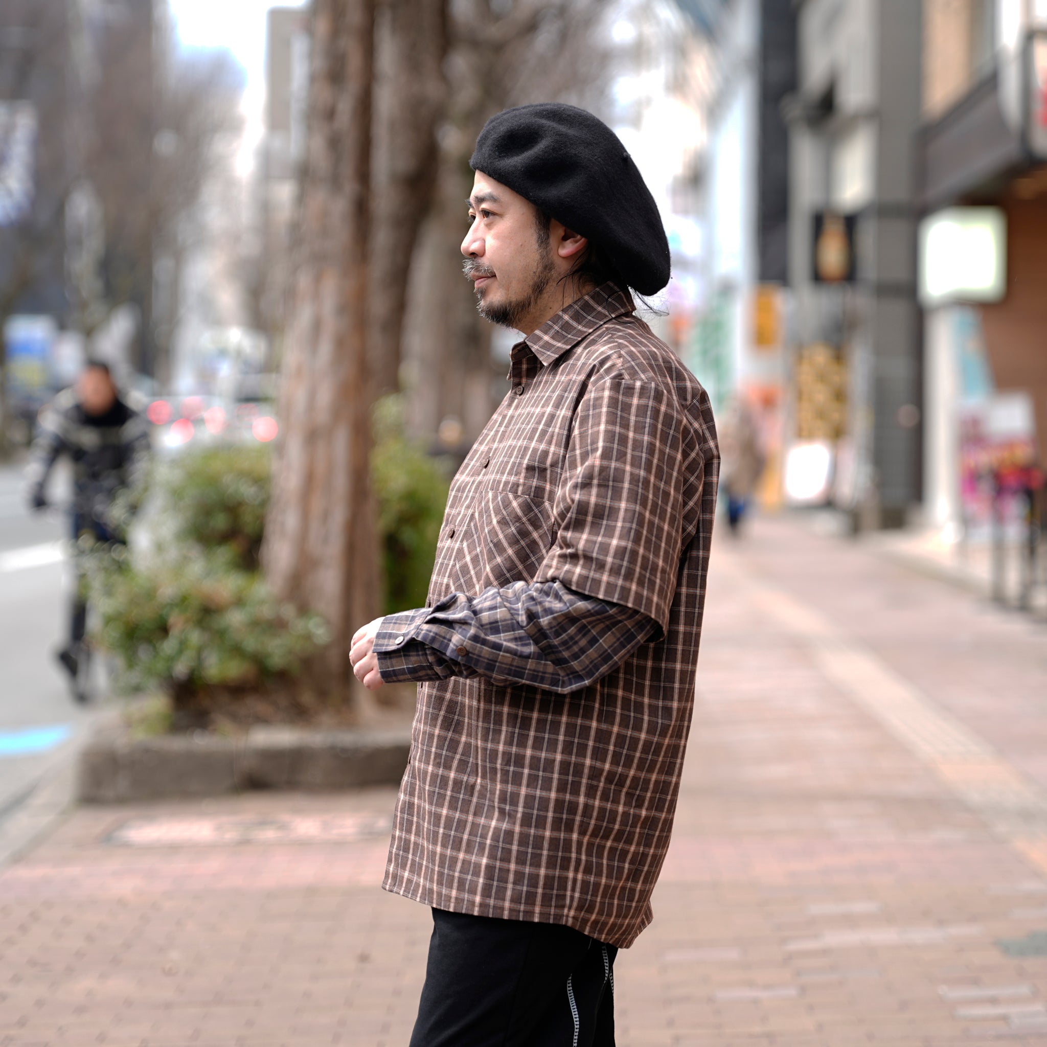 Confiant shirt | Color:Check【ANIELE STROZ】 | FW24ST01