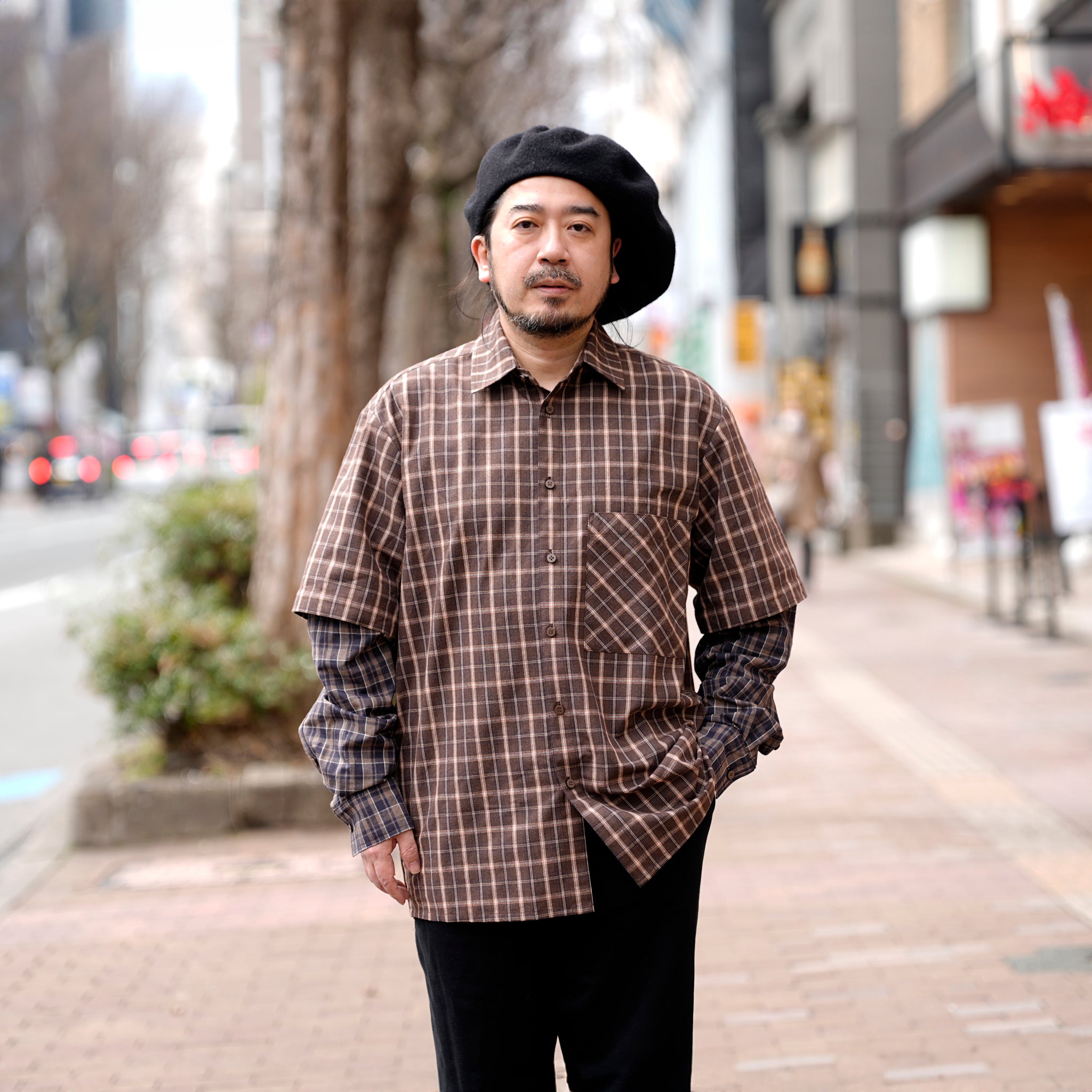 Confiant shirt | Color:Check【ANIELE STROZ】 | FW24ST01