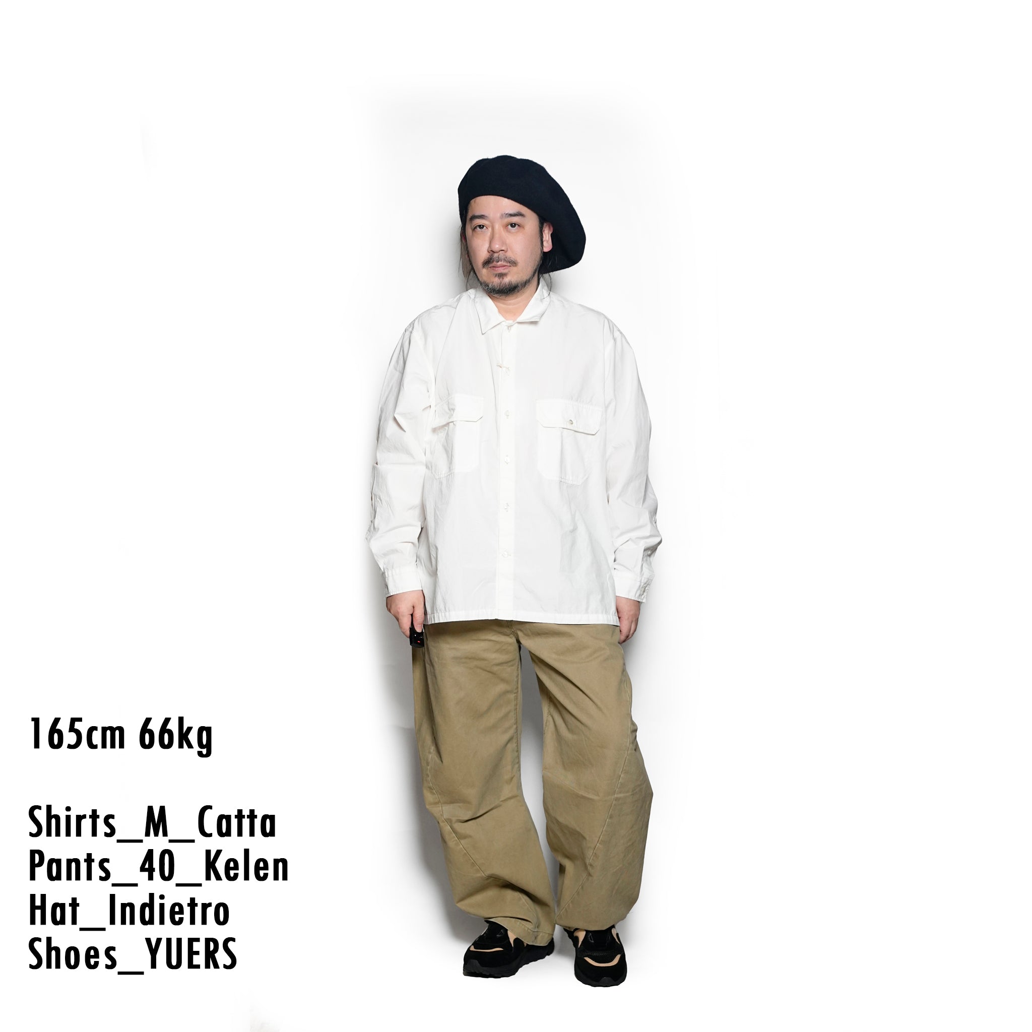 WP-02_White | W POCKET SHIRT-NATURAL WASHER | Color:White【CATTA SHIRTS_カッタ シャツ】