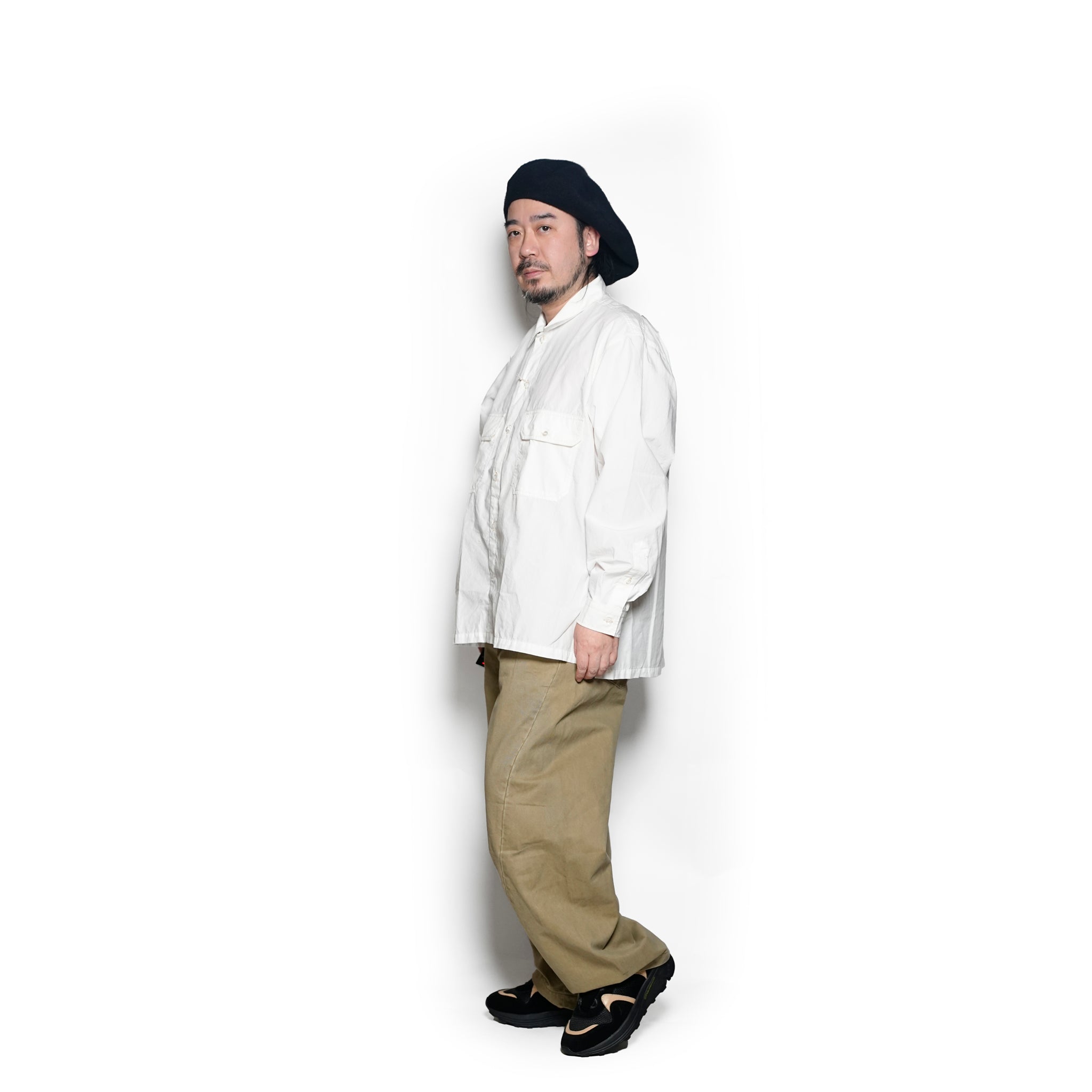 WP-02_White | W POCKET SHIRT-NATURAL WASHER | Color:White【CATTA SHIRTS_カッタ シャツ】