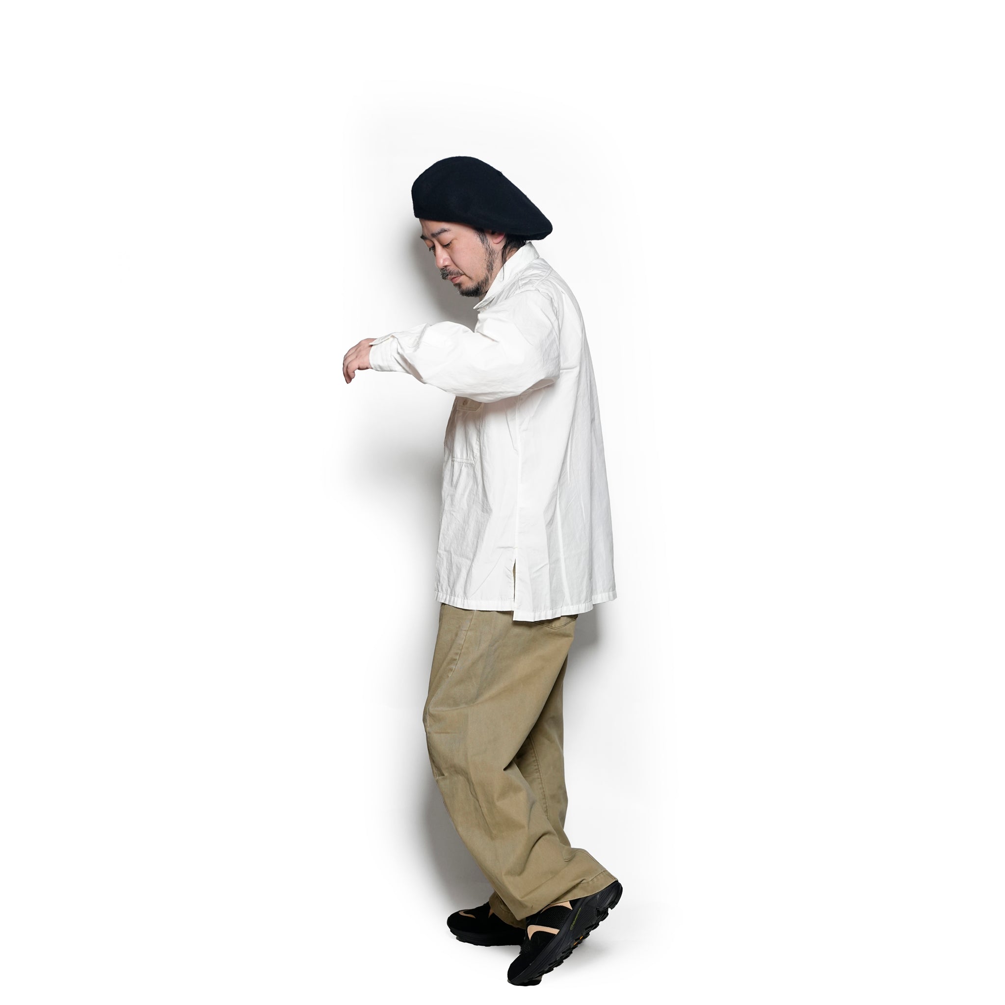 WP-02_White | W POCKET SHIRT-NATURAL WASHER | Color:White【CATTA SHIRTS_カッタ シャツ】