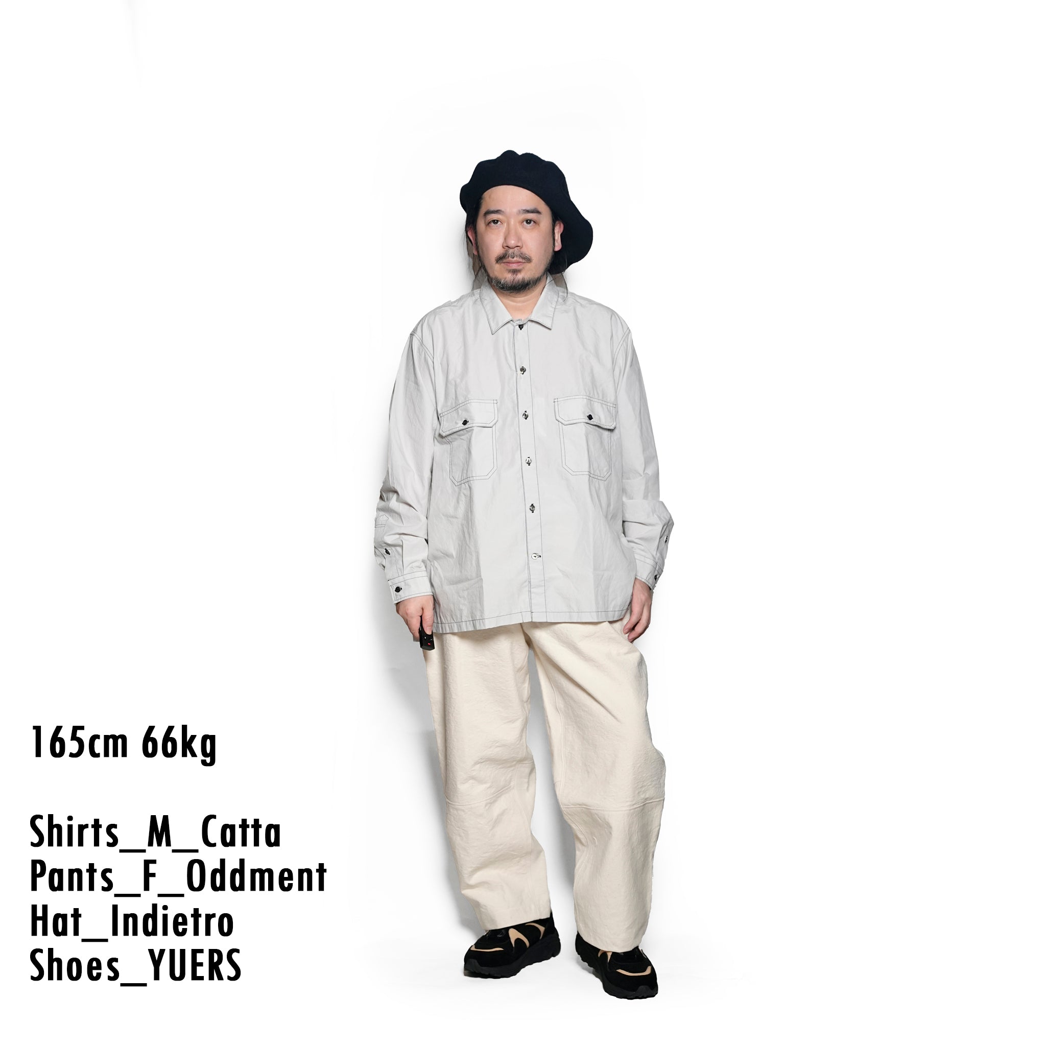 WP-02_Gray | W POCKET SHIRT-NATURAL WASHER | Color:Gray【CATTA SHIRTS_カッタ シャツ】