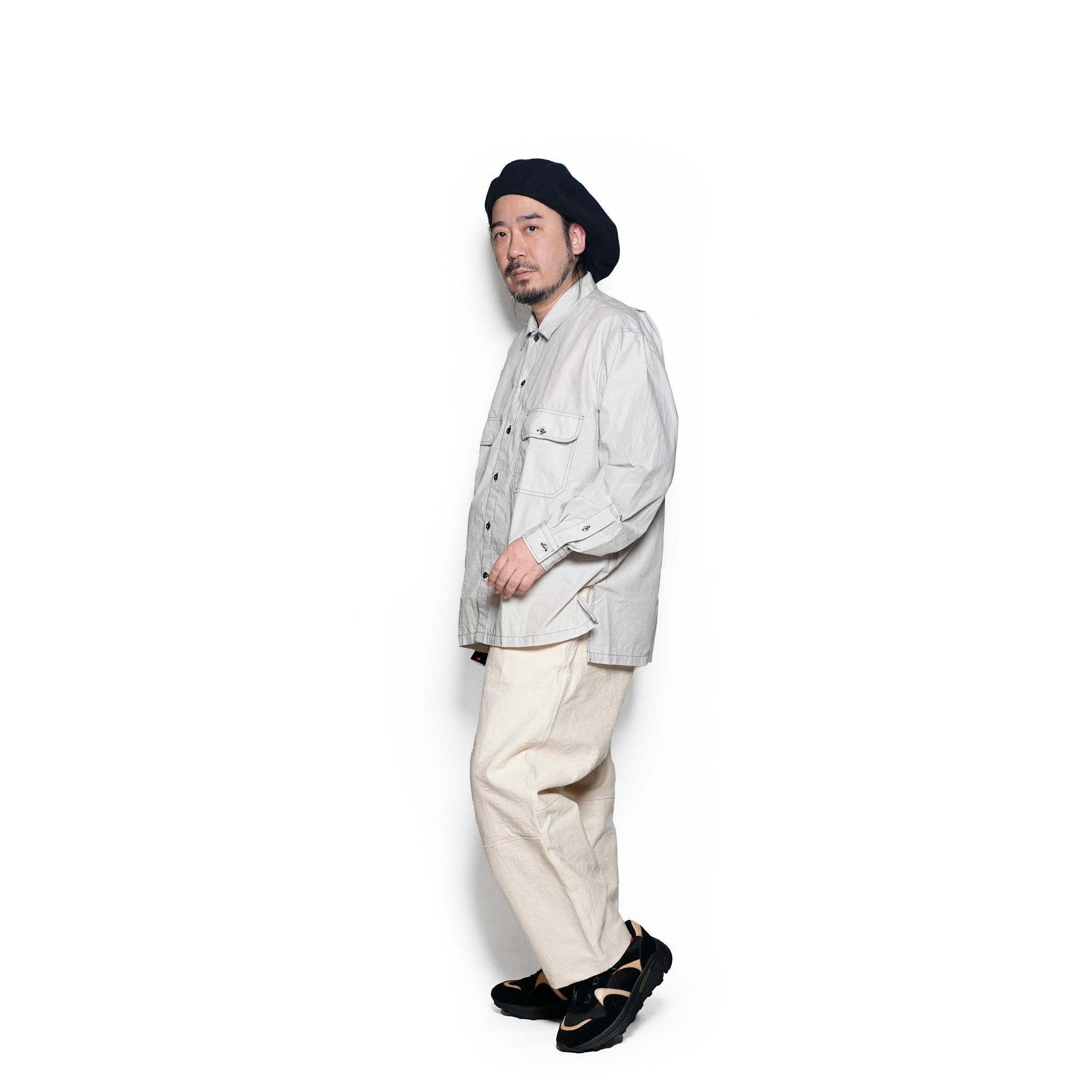 WP-02_Gray | W POCKET SHIRT-NATURAL WASHER | Color:Gray【CATTA SHIRTS_カッタ シャツ】