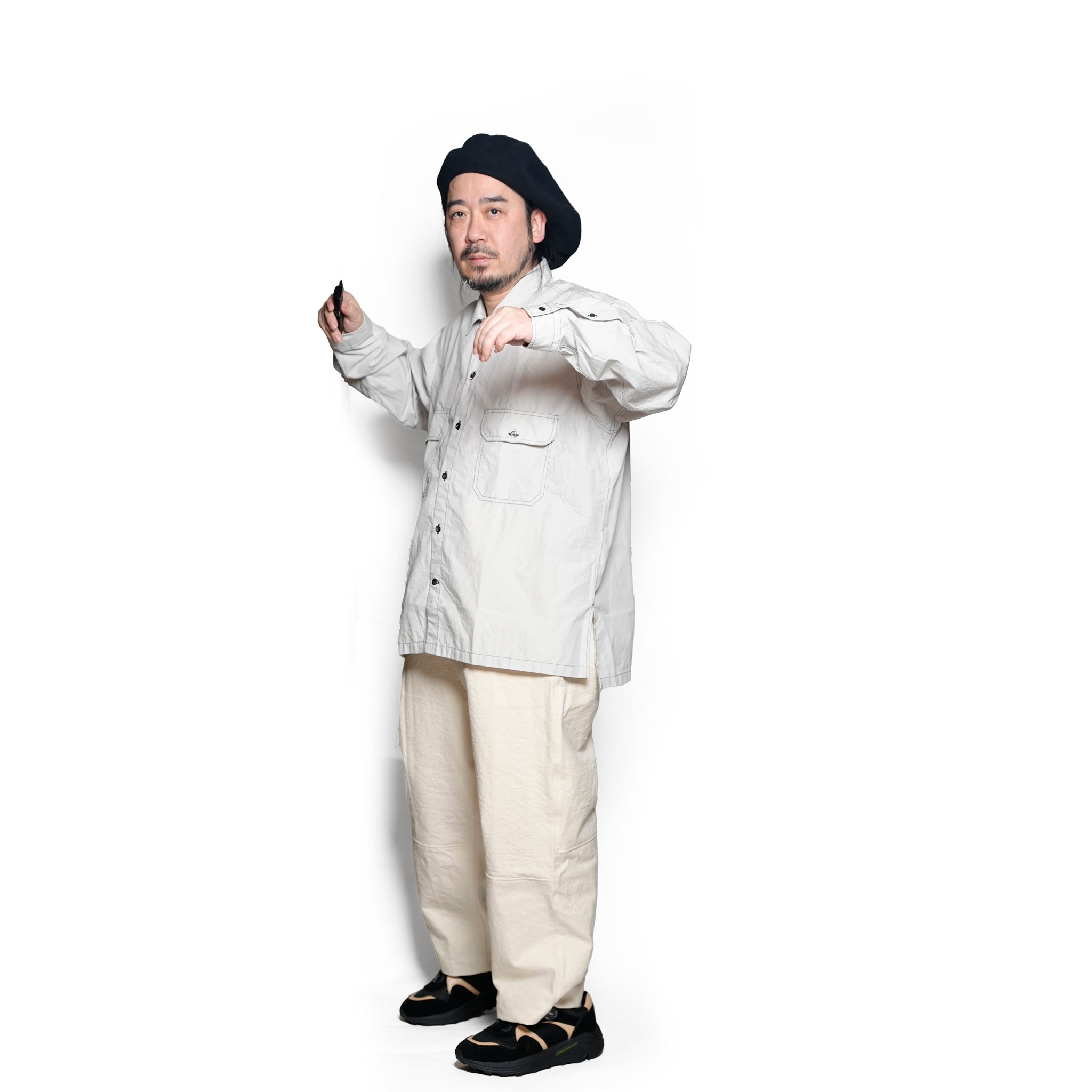 WP-02_Gray | W POCKET SHIRT-NATURAL WASHER | Color:Gray【CATTA SHIRTS_カッタ シャツ】