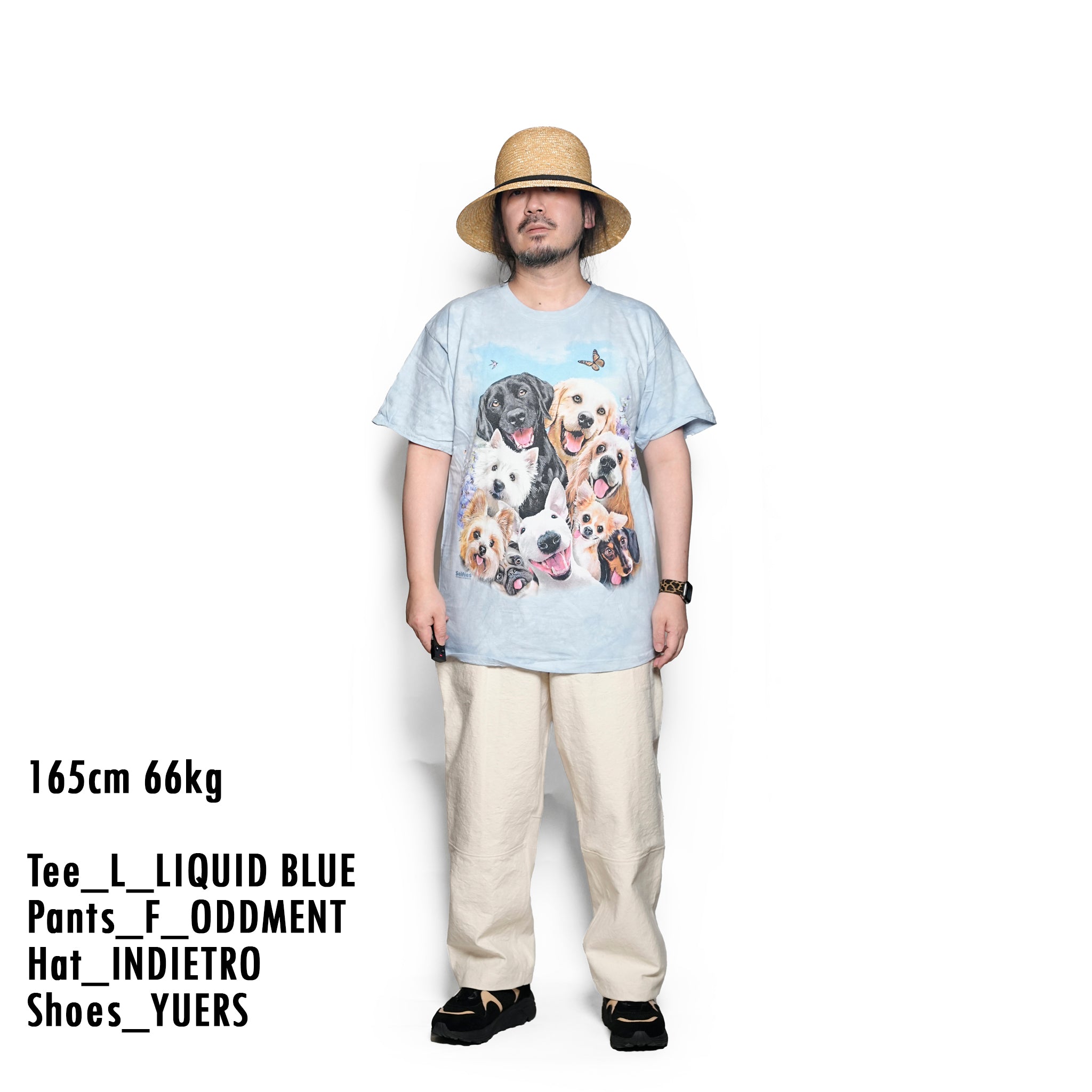 Tie-Dye Dog Selfie Pet  TEE  | Color:Dog Blue | 1049840381【THE MOUNTAIN】【archive】【LIQUID BLUE】【archive】【ネコポス選択可能】【archive】