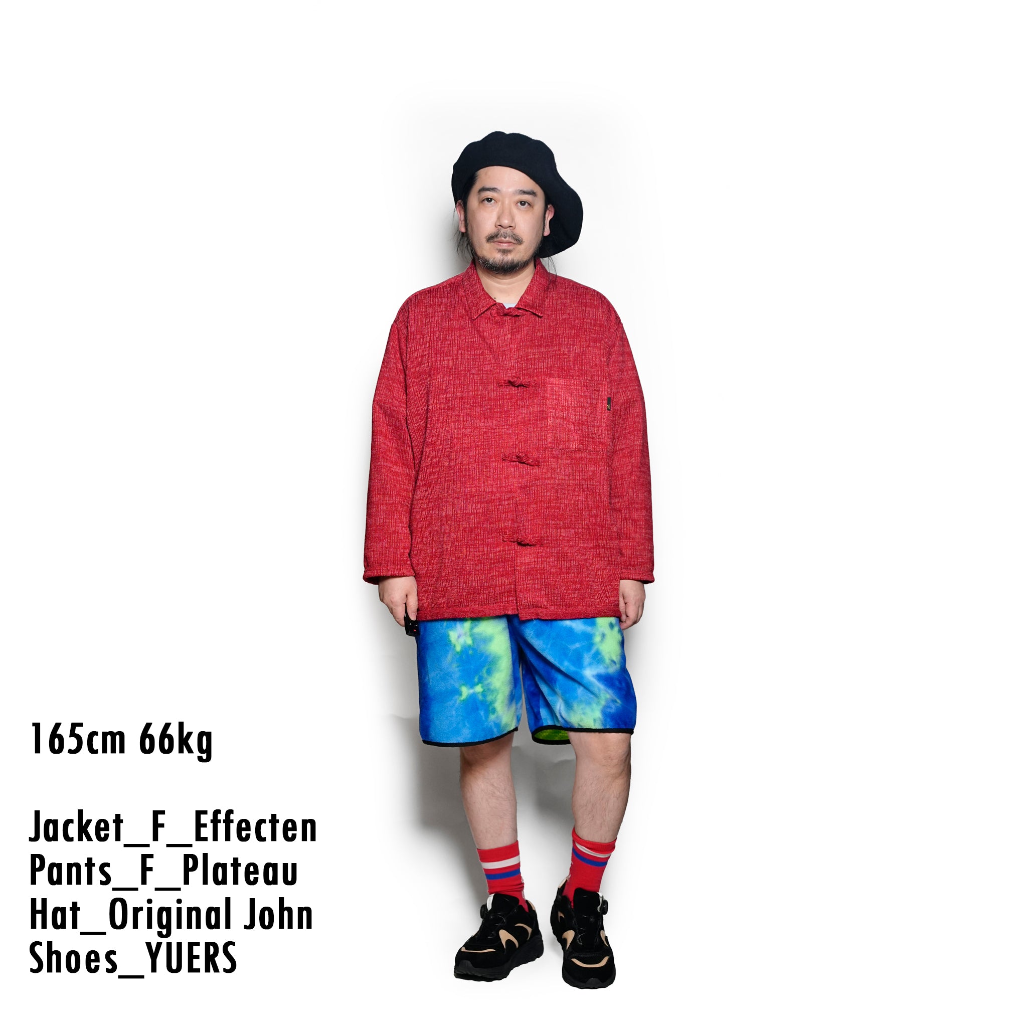 efmm-18_Red | China Knit Shirts | Color:Red【EFFECTEN_エフェクテン】【archive】