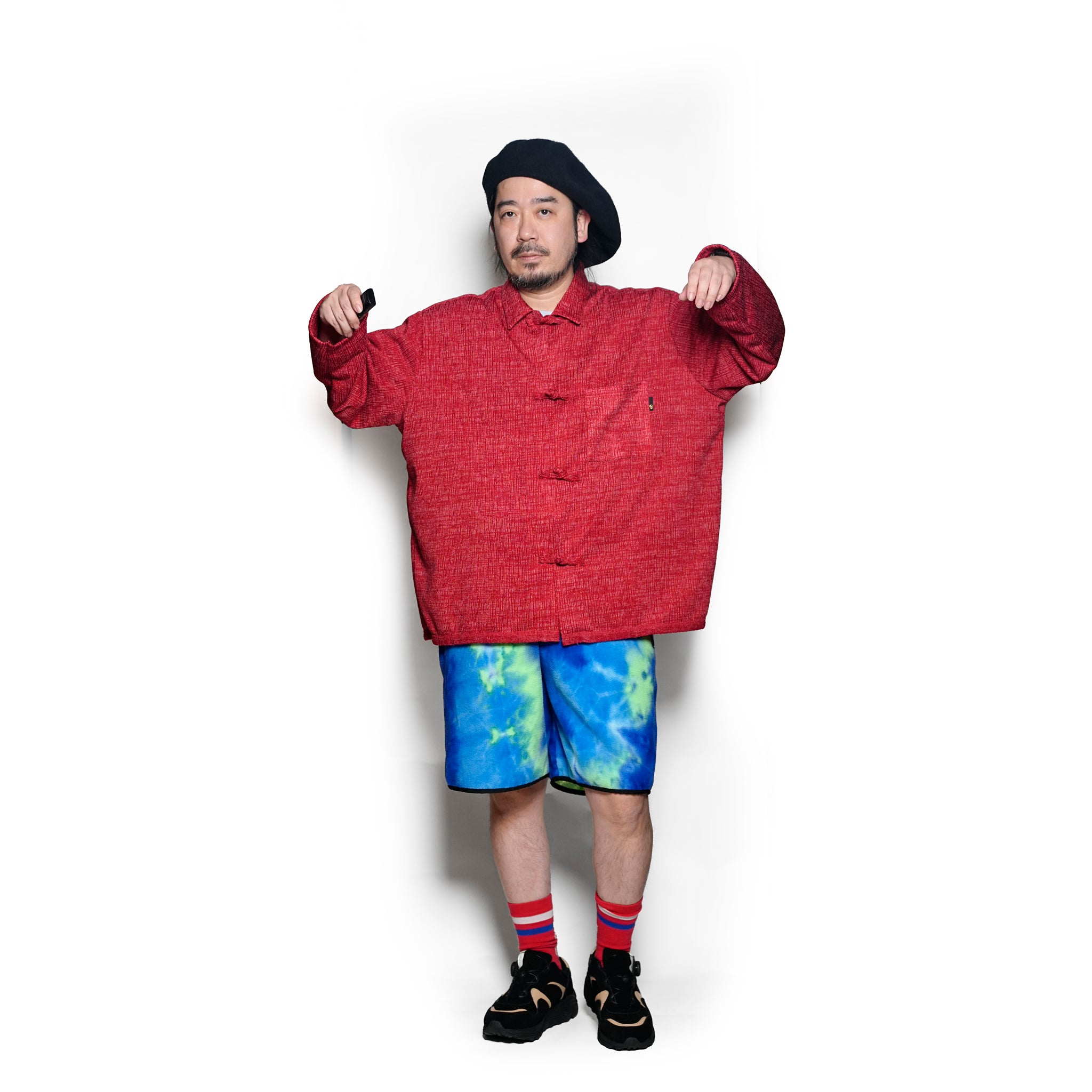 efmm-18_Red | China Knit Shirts | Color:Red【EFFECTEN_エフェクテン】【archive】