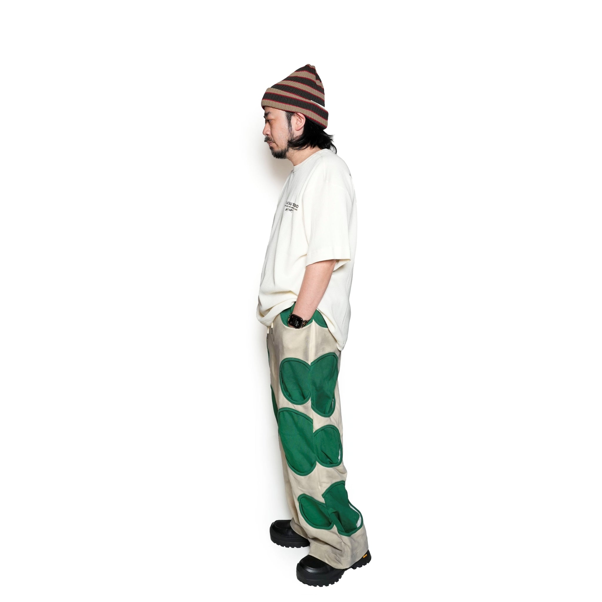 Pla24awp03-2_beige/forest | UFO sweat pants | Color:Beige/Forest【PLATEAU STUDIO_プラトー スタジオ】【archive】