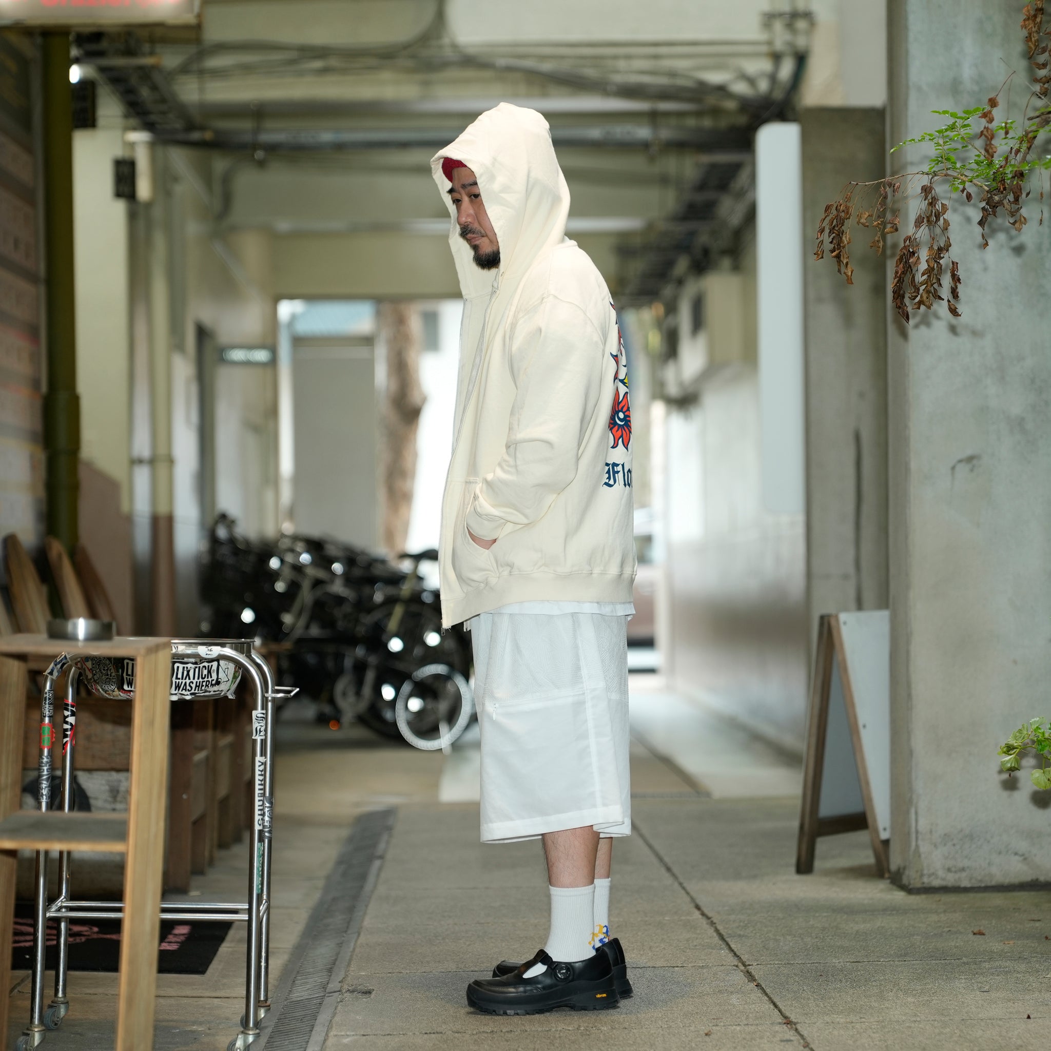 C2612901 | FLOWER EYES ZIP PARKA | Color_01-NATURAL |【NASNGWAM_ナスングワム】