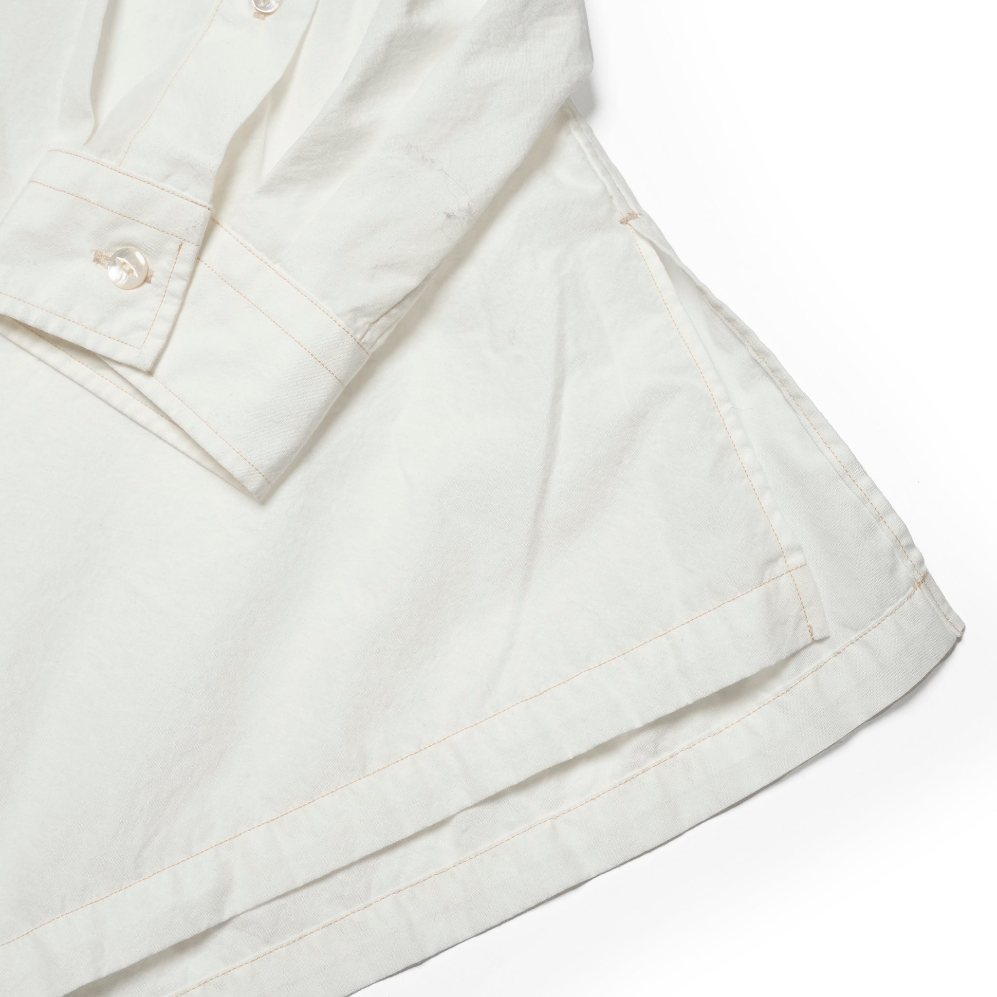 WP-02_White | W POCKET SHIRT-NATURAL WASHER | Color:White【CATTA SHIRTS_カッタ シャツ】