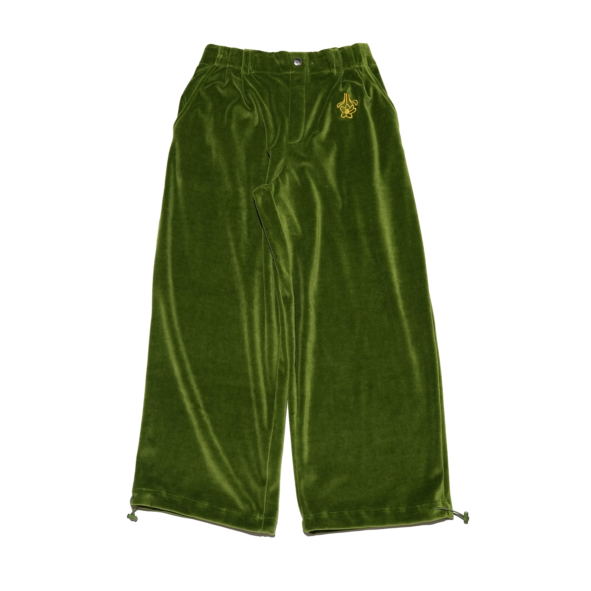 Velor Pile Tapered Pants – Marigold / Wakaba / Black | AMBERGLEAM