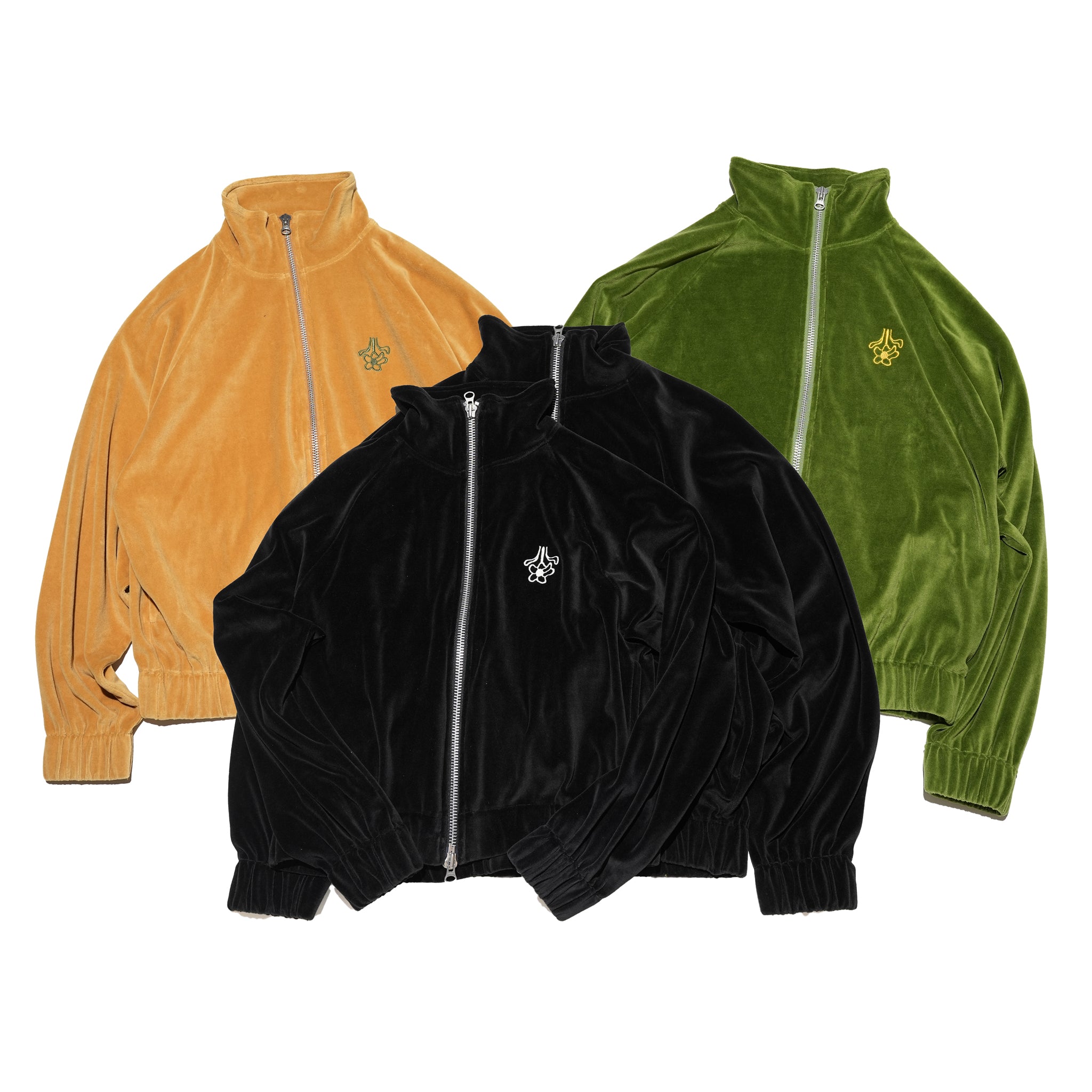 Velor Pile Drivers Jacket – Marigold / Wakaba / Black | AMBERGLEAM