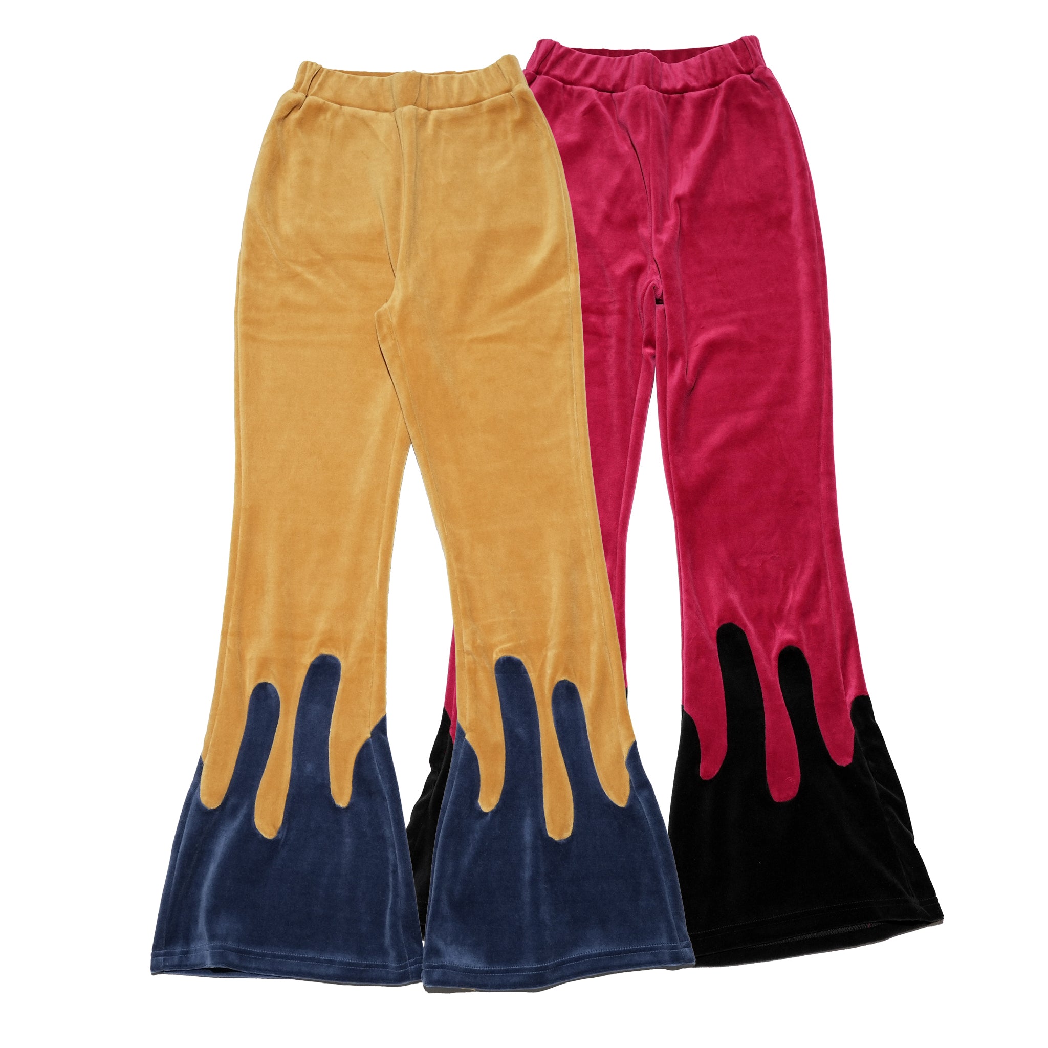 Velor Cut Bell Bottoms | Color:Blue-Marigold/Red-Black【AMBERGLEAM_アンバーグリーム】| 1182141312