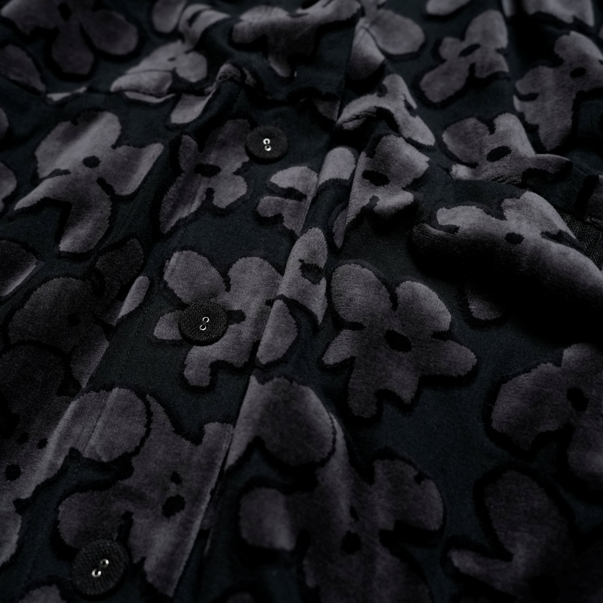 BSD24AW-15_VELOR BK | Flowers JQ Cardigan | Color:Velor Bk【BEDSIDEDRAMA_ベッドサイドドラマ】【archive】