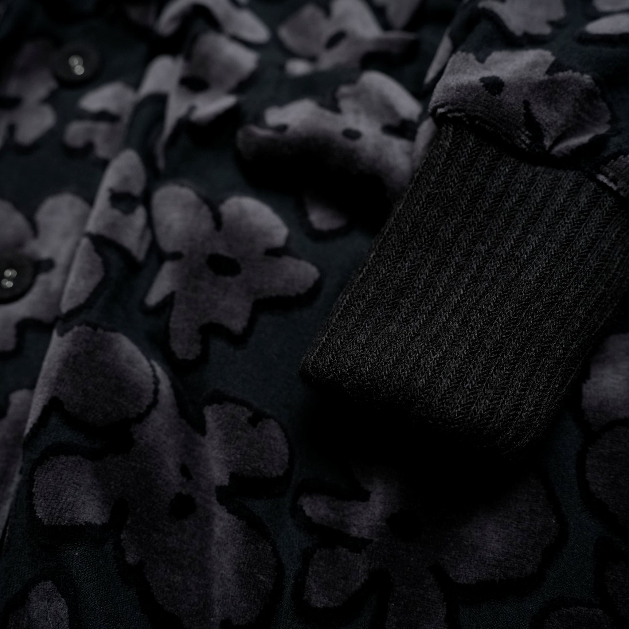 BSD24AW-15_VELOR BK | Flowers JQ Cardigan | Color:Velor Bk【BEDSIDEDRAMA_ベッドサイドドラマ】【archive】