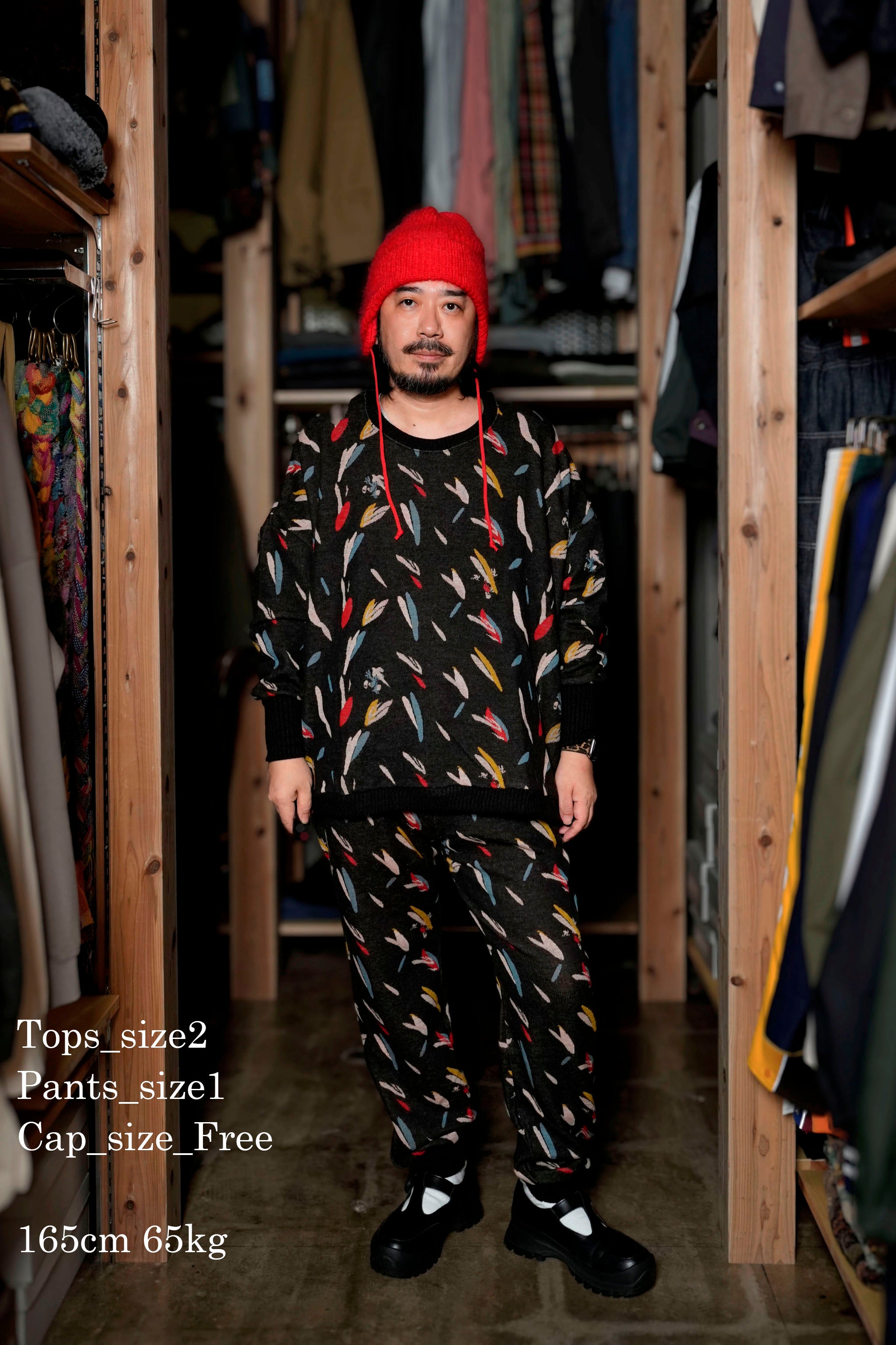 BSD24AW-17_COLOR BK | Flowers JQ Pants | Color:Color Bk【BEDSIDEDRAMA_ベッドサイドドラマ】【archive】