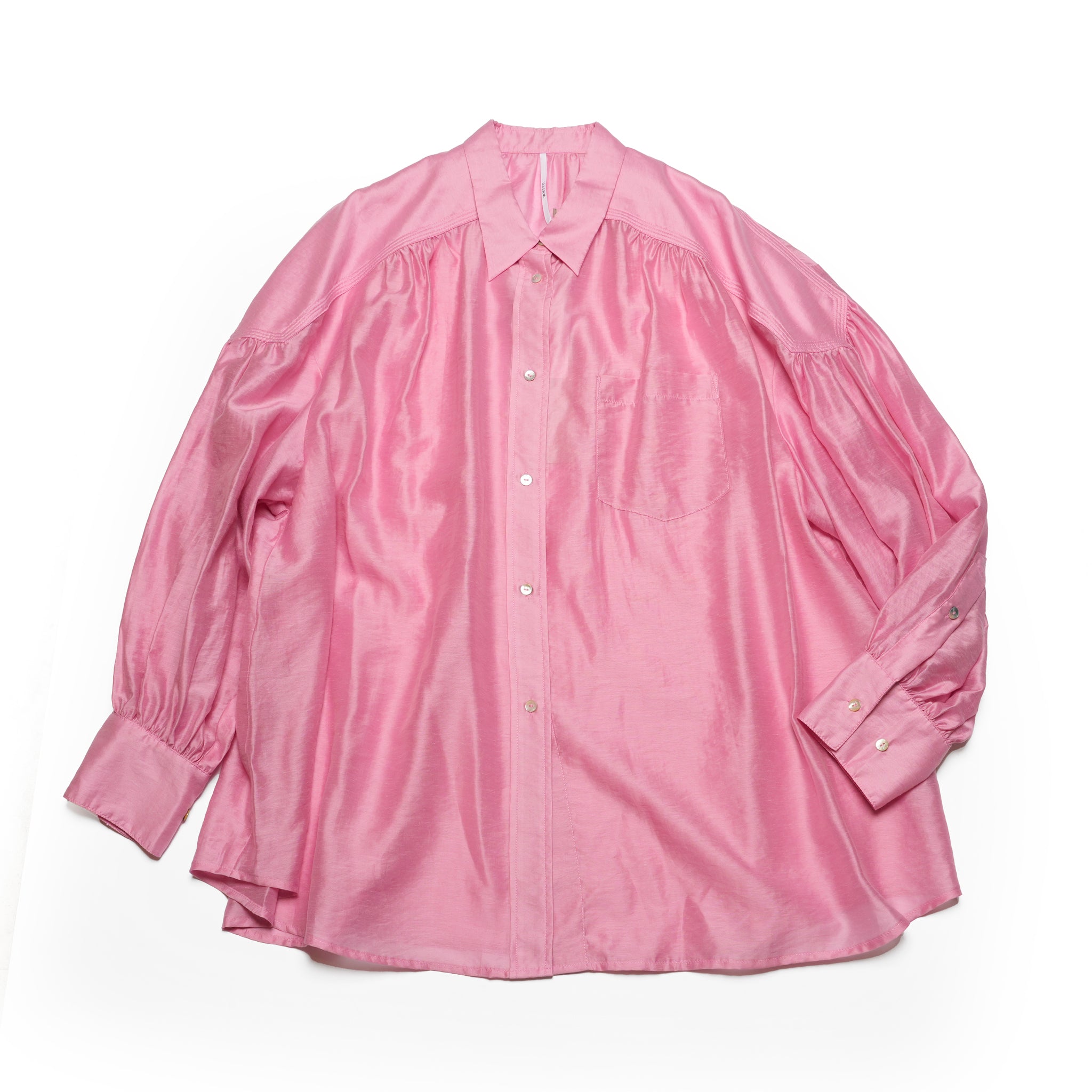 WHT25HBL4065_Pink | SHEER VOLUME BLOUSE – Pink | WHYTO