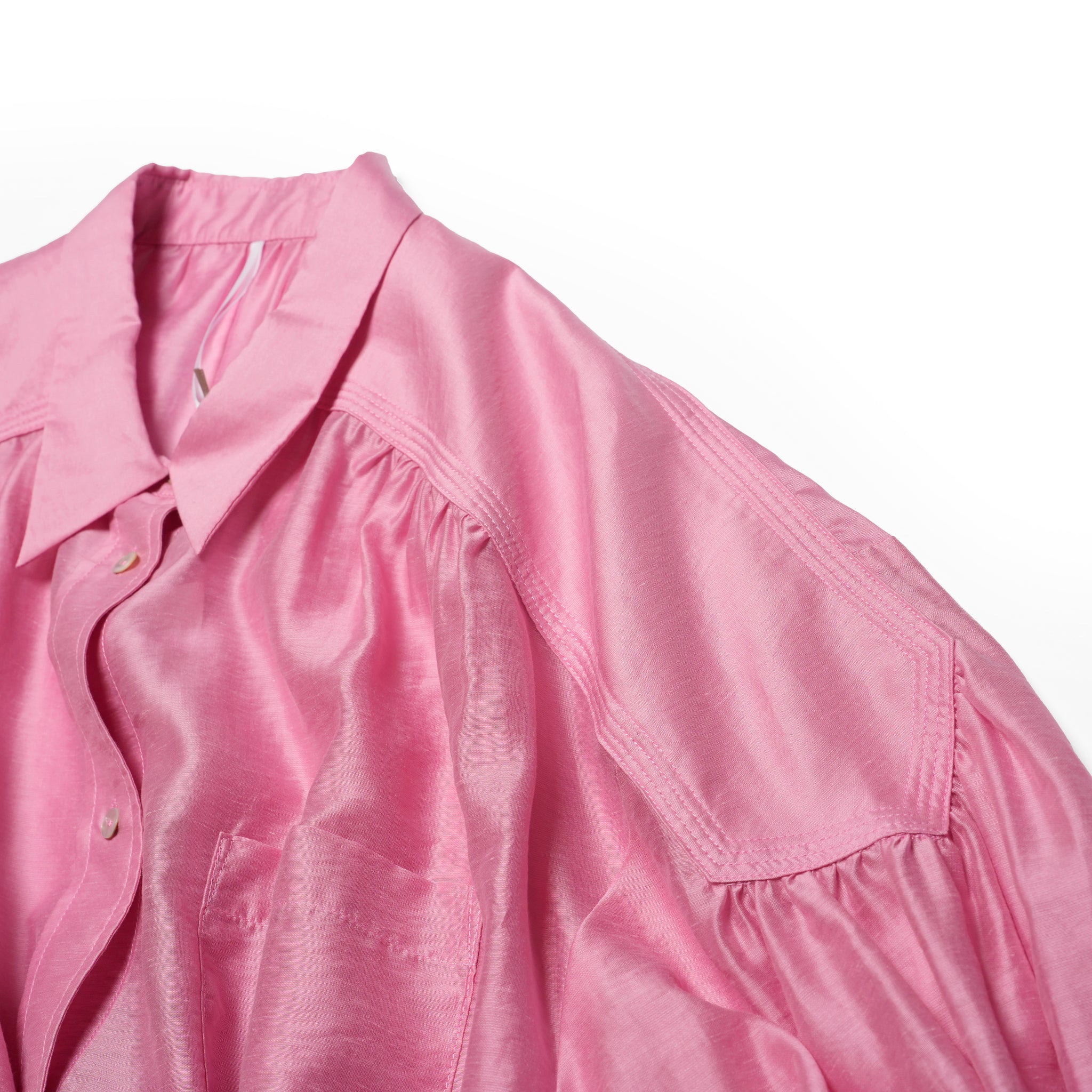 WHT25HBL4065_Pink | SHEER VOLUME BLOUSE – Pink | WHYTO