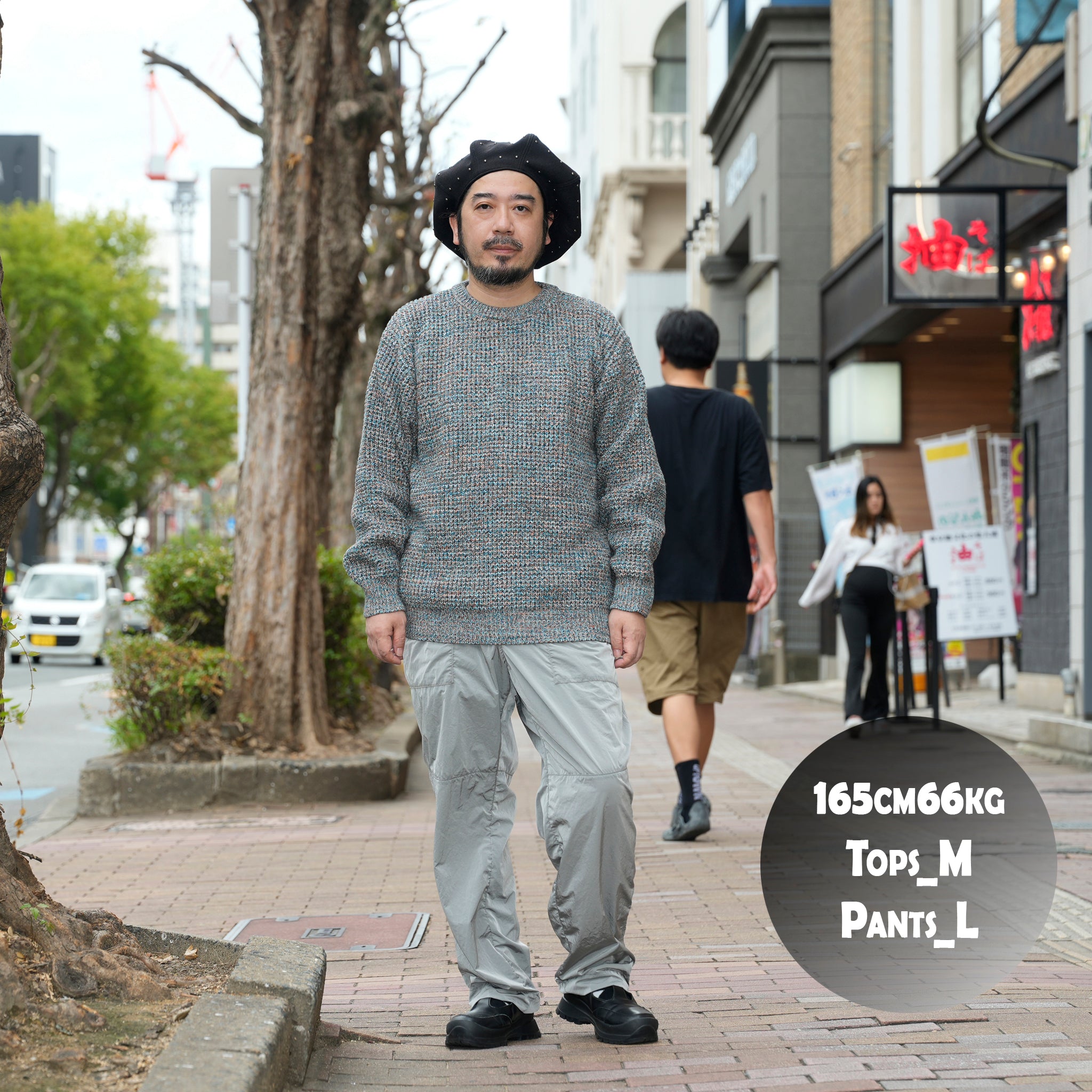 waffle mix crew sweater | Color_Orange | No_sn25f023_orange【SUNNY SPORTS_サニースポーツ】