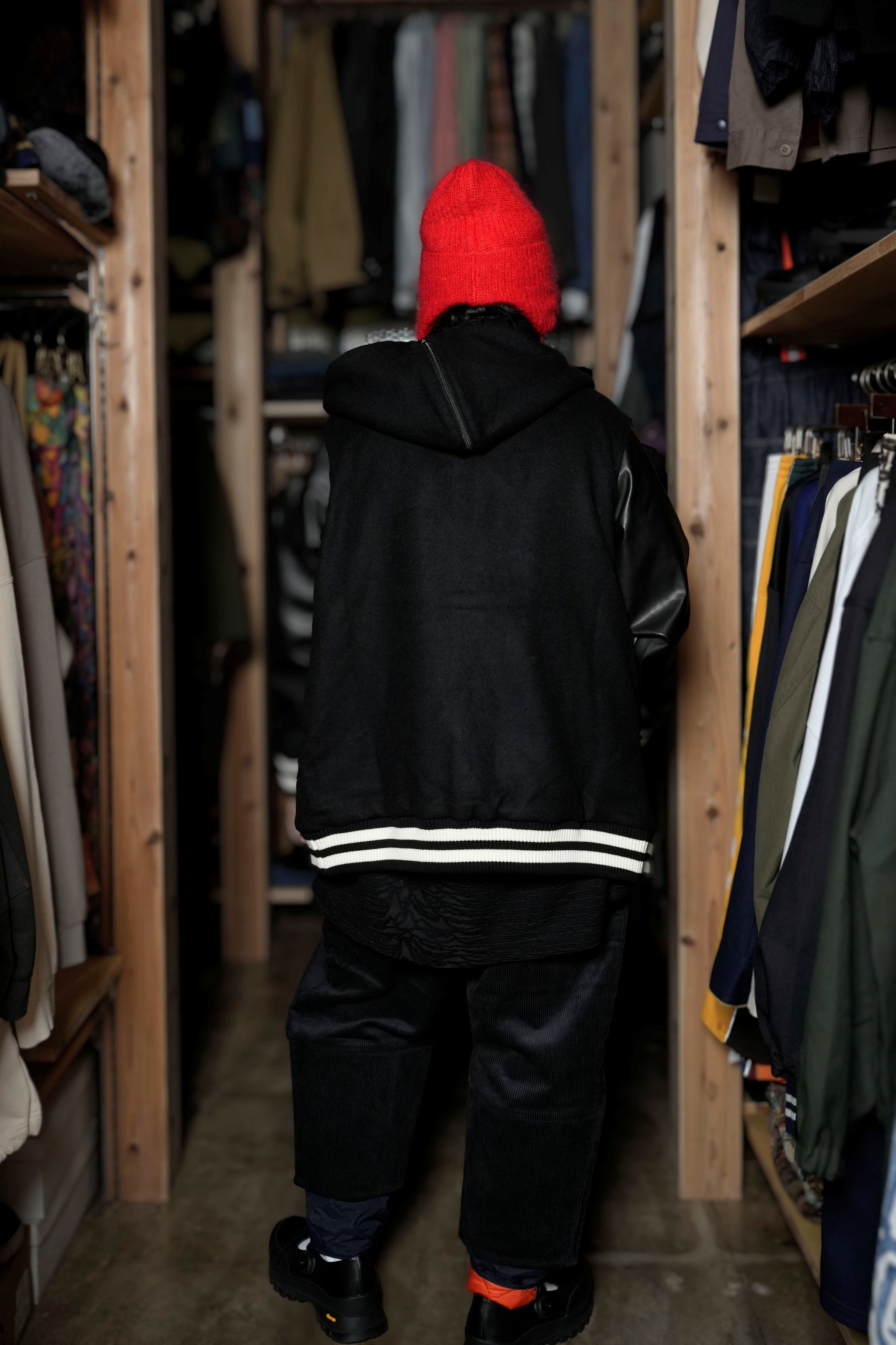 BSD24AW-05_BLACK | Flower Sailor Stadium Jacket | Color:Black【BEDSIDEDRAMA_ベッドサイドドラマ】