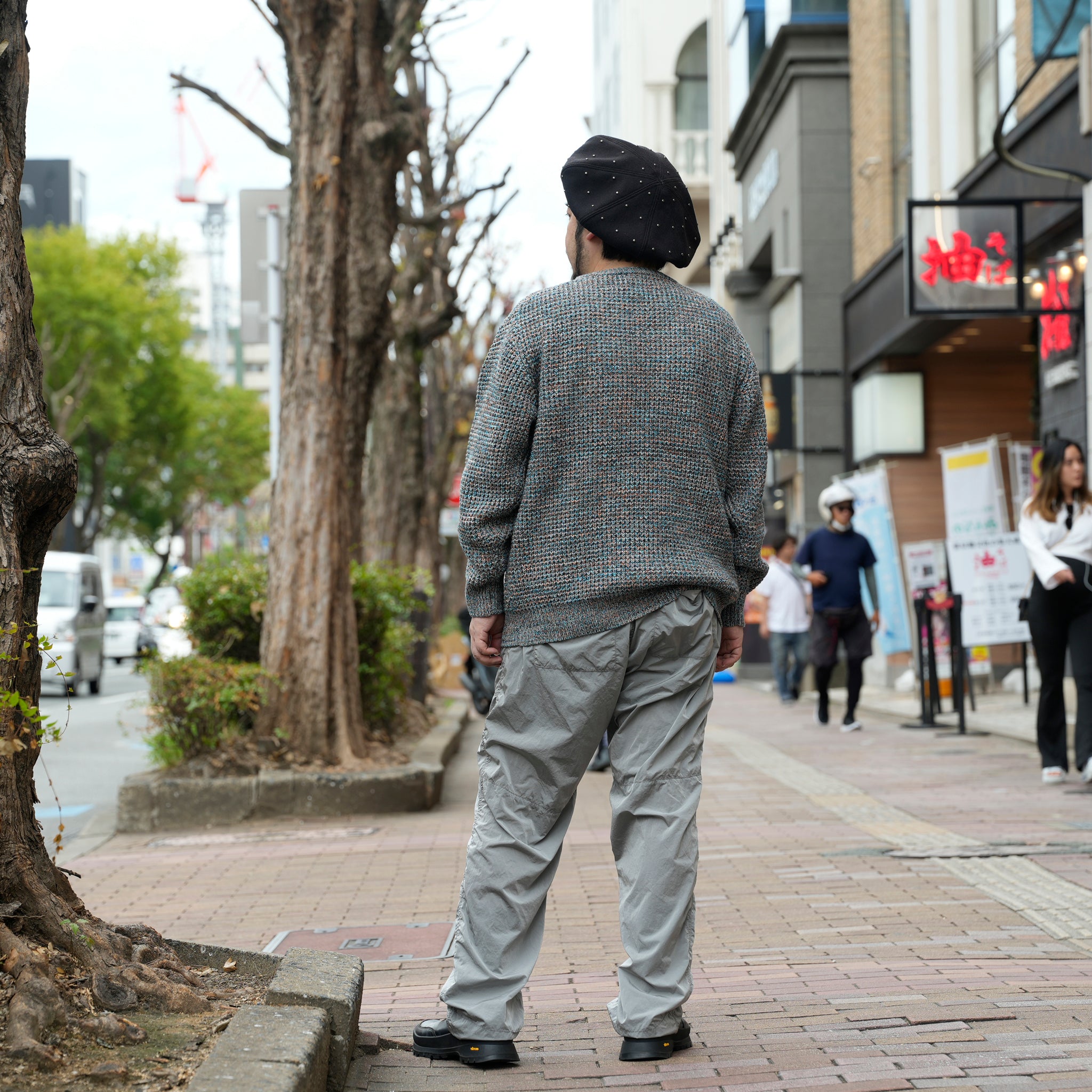 waffle mix crew sweater | Color_Orange | No_sn25f023_orange【SUNNY SPORTS_サニースポーツ】