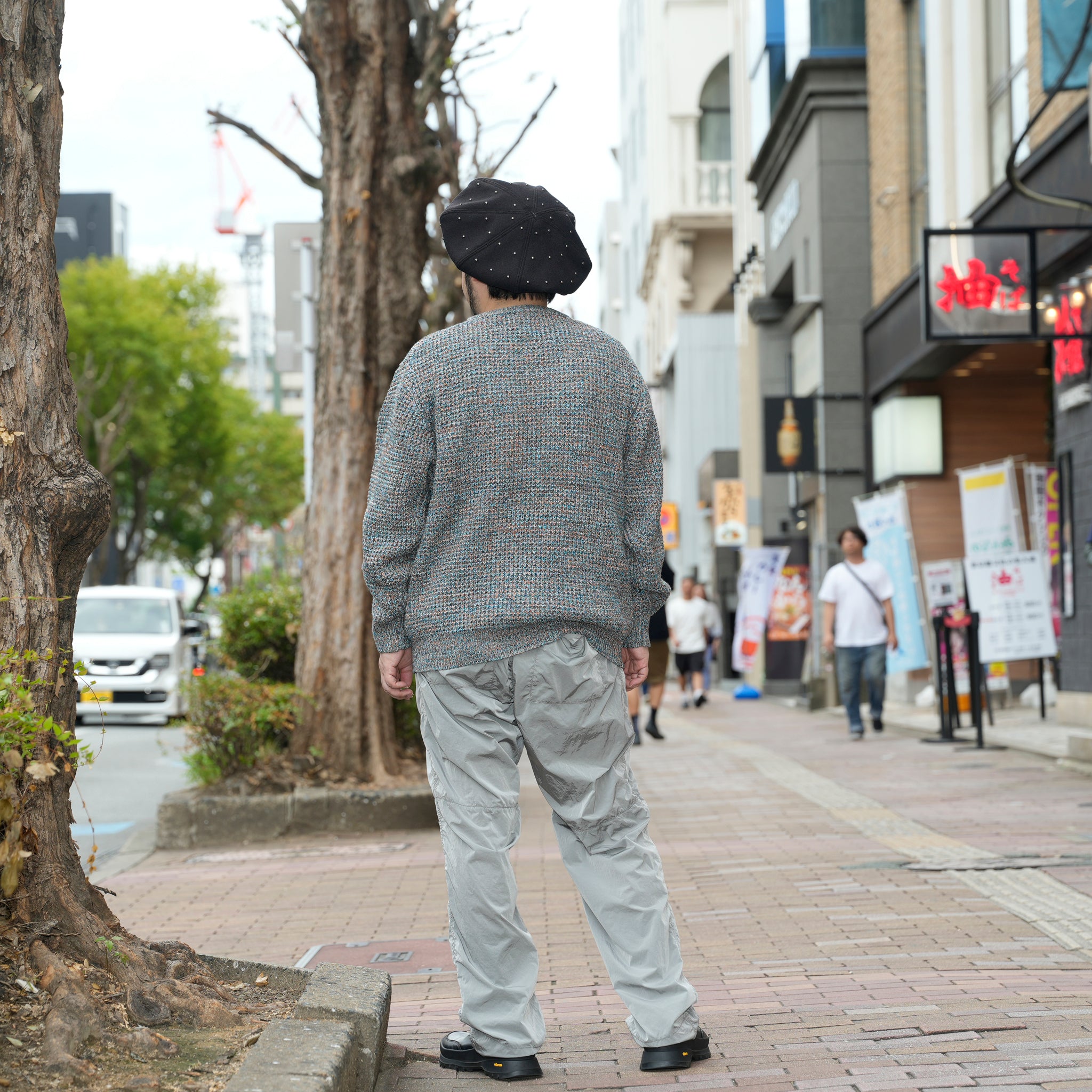 waffle mix crew sweater | Color_Orange | No_sn25f023_orange【SUNNY SPORTS_サニースポーツ】