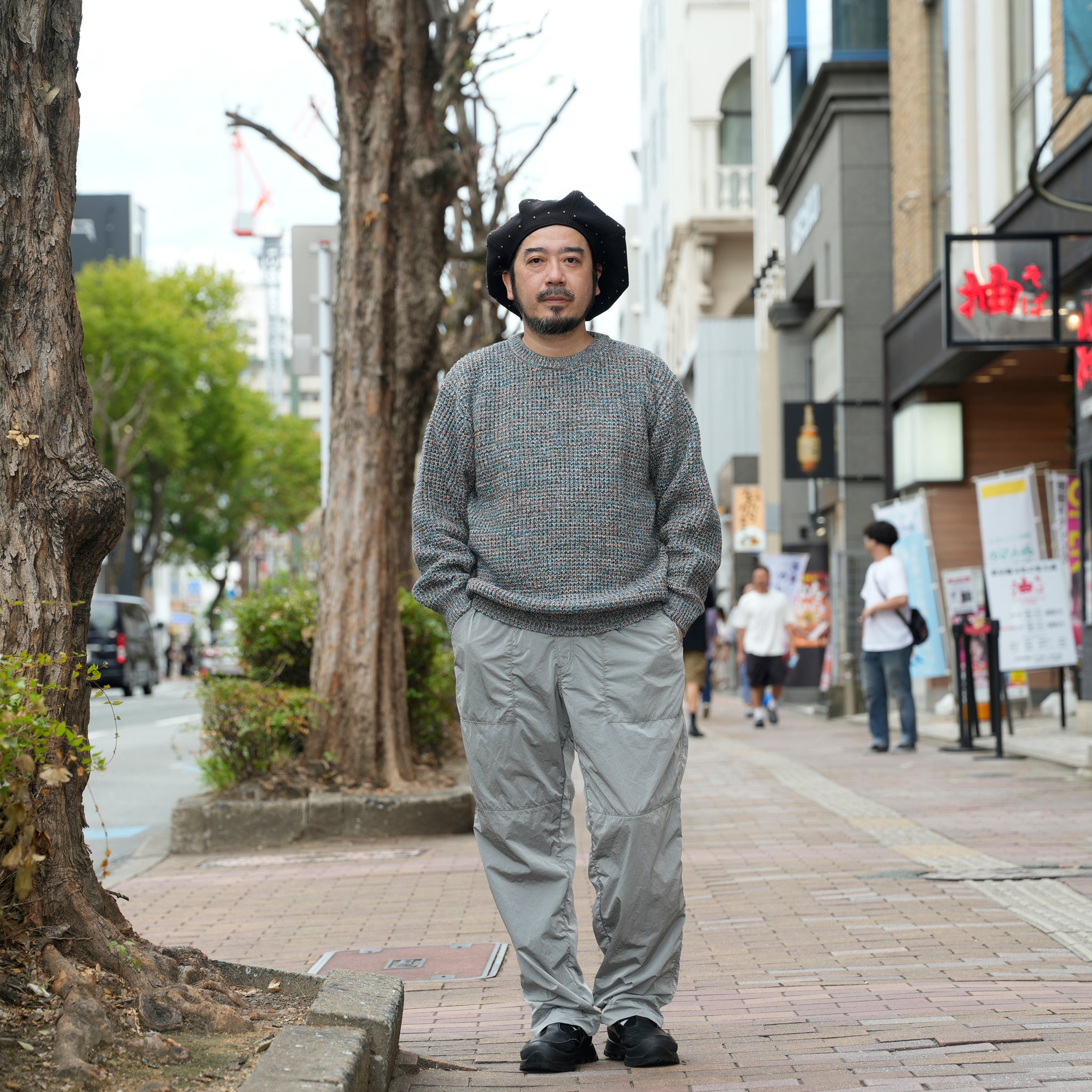waffle mix crew sweater | Color_Orange | No_sn25f023_orange【SUNNY SPORTS_サニースポーツ】