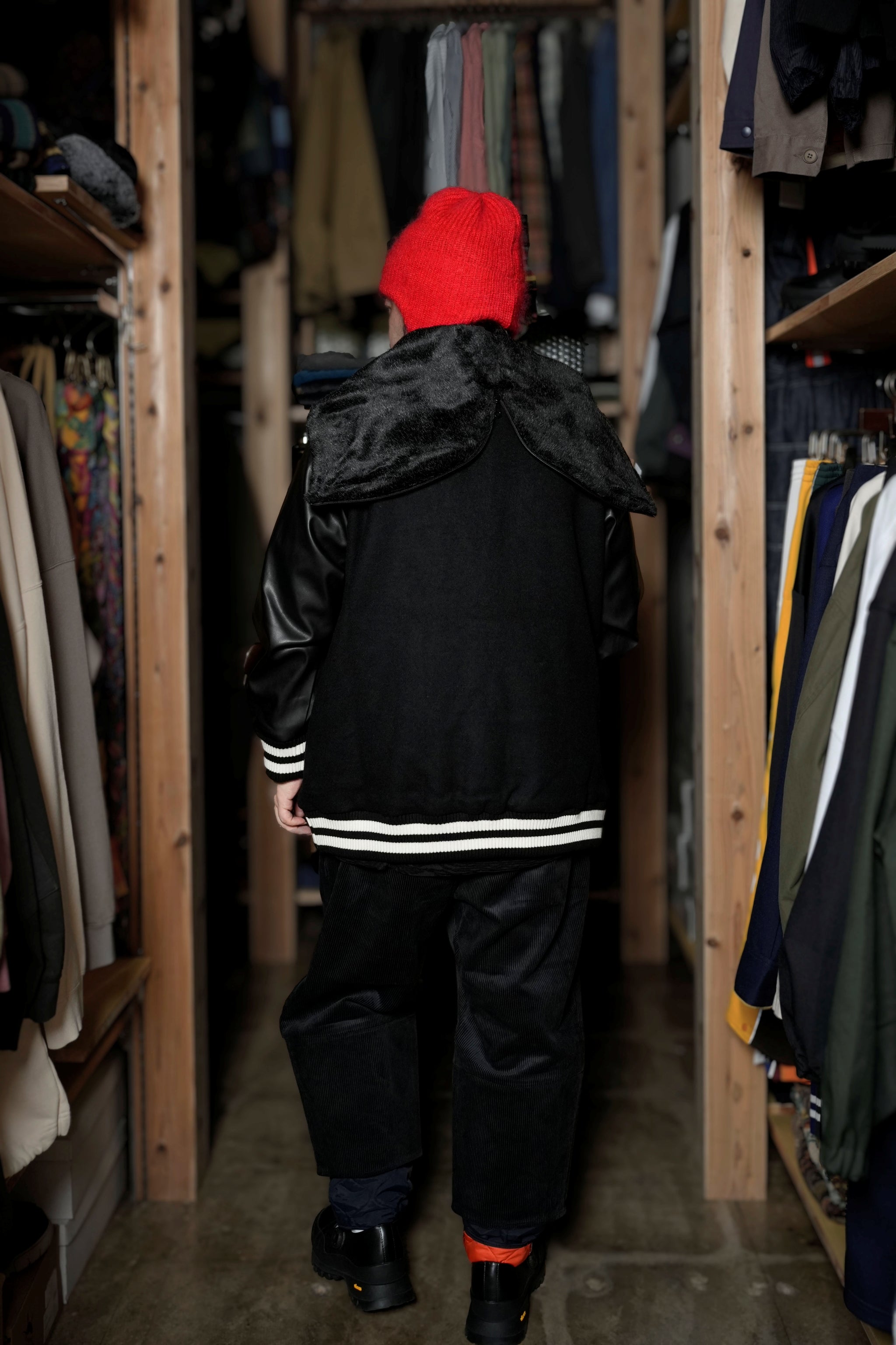 BSD24AW-05_BLACK | Flower Sailor Stadium Jacket | Color:Black【BEDSIDEDRAMA_ベッドサイドドラマ】