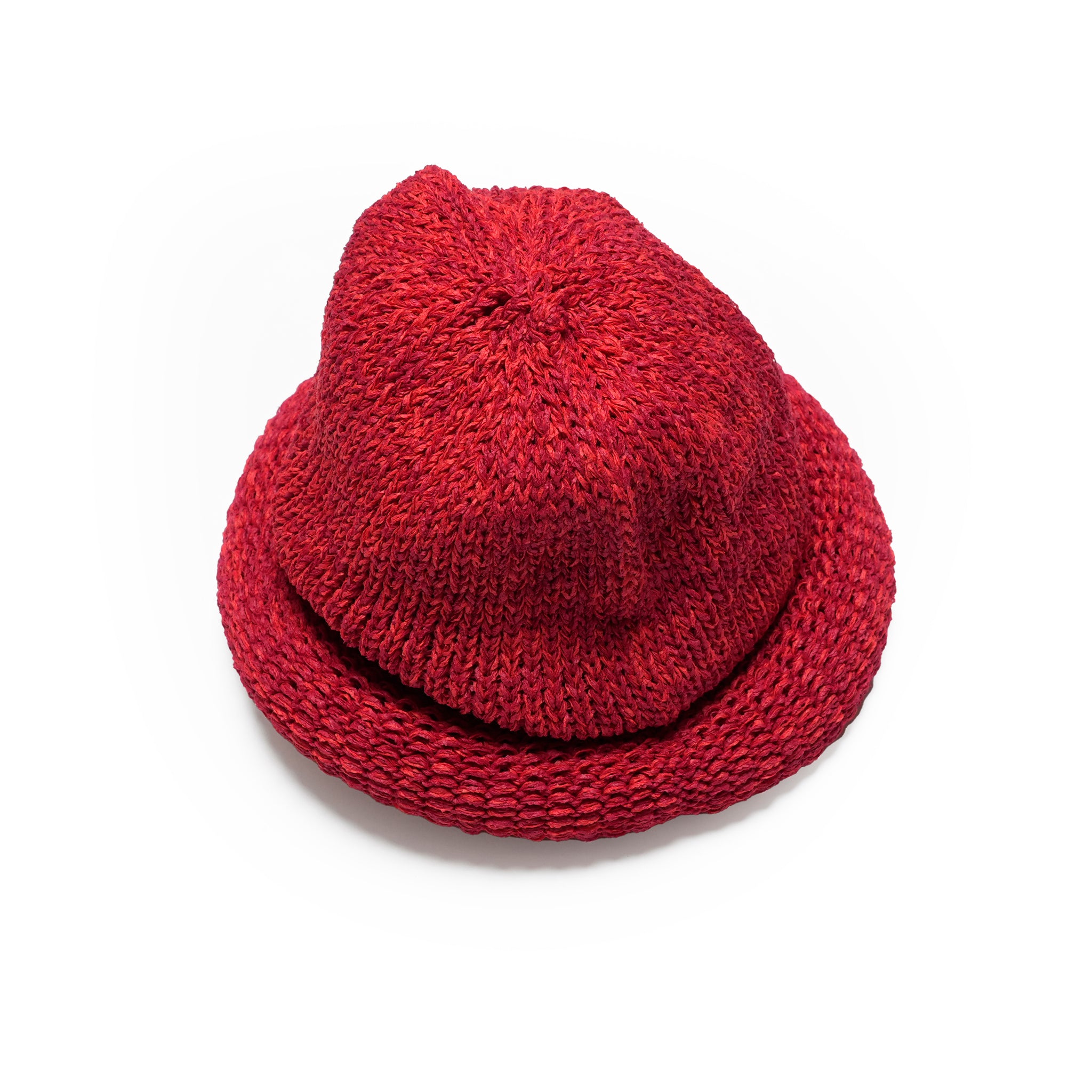IA-24-097_Red | Roll Knit Cap | Color:Red【INDIETRO ASSOCIATION_インディエトロアソシエーション】【archive】