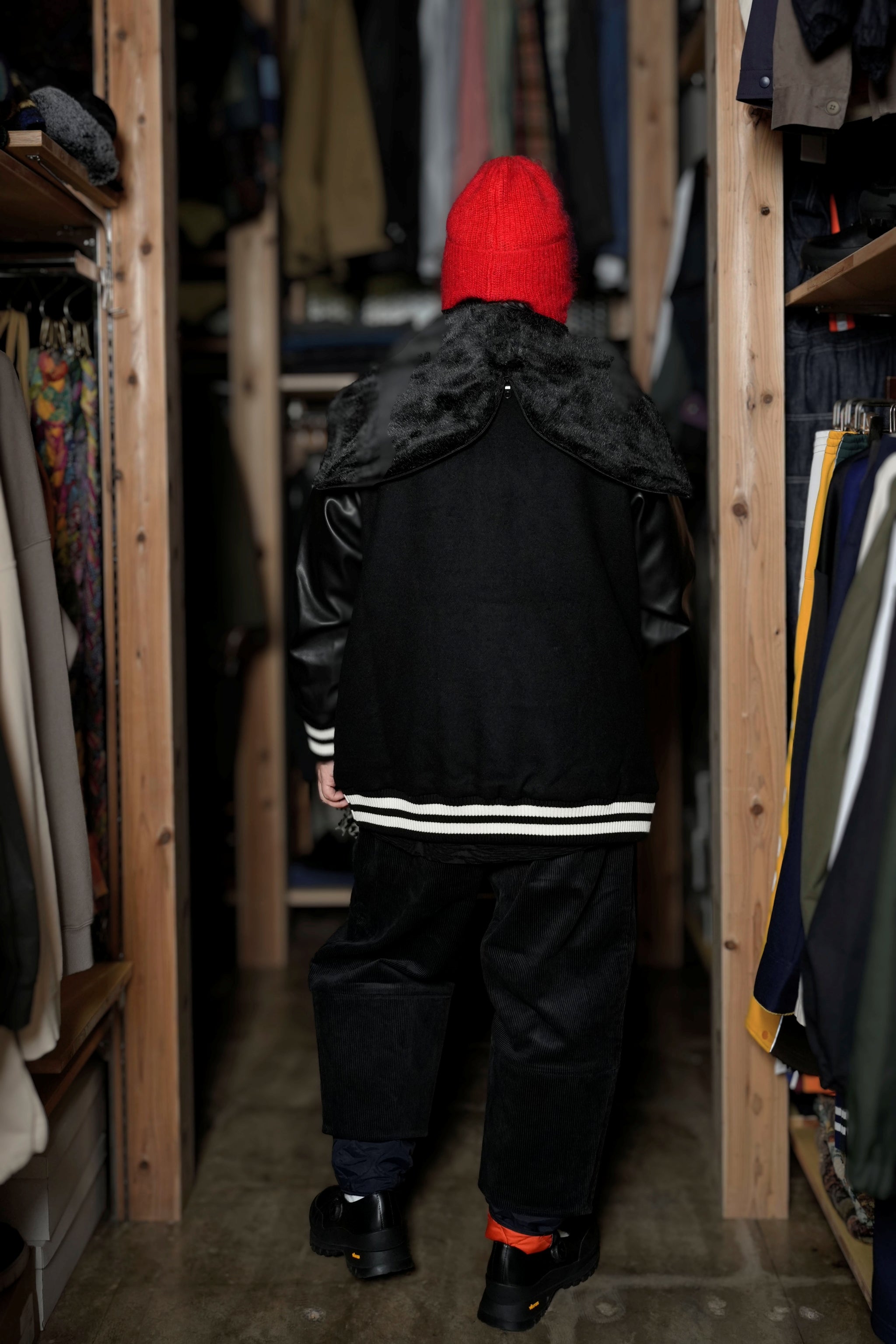 BSD24AW-05_BLACK | Flower Sailor Stadium Jacket | Color:Black【BEDSIDEDRAMA_ベッドサイドドラマ】
