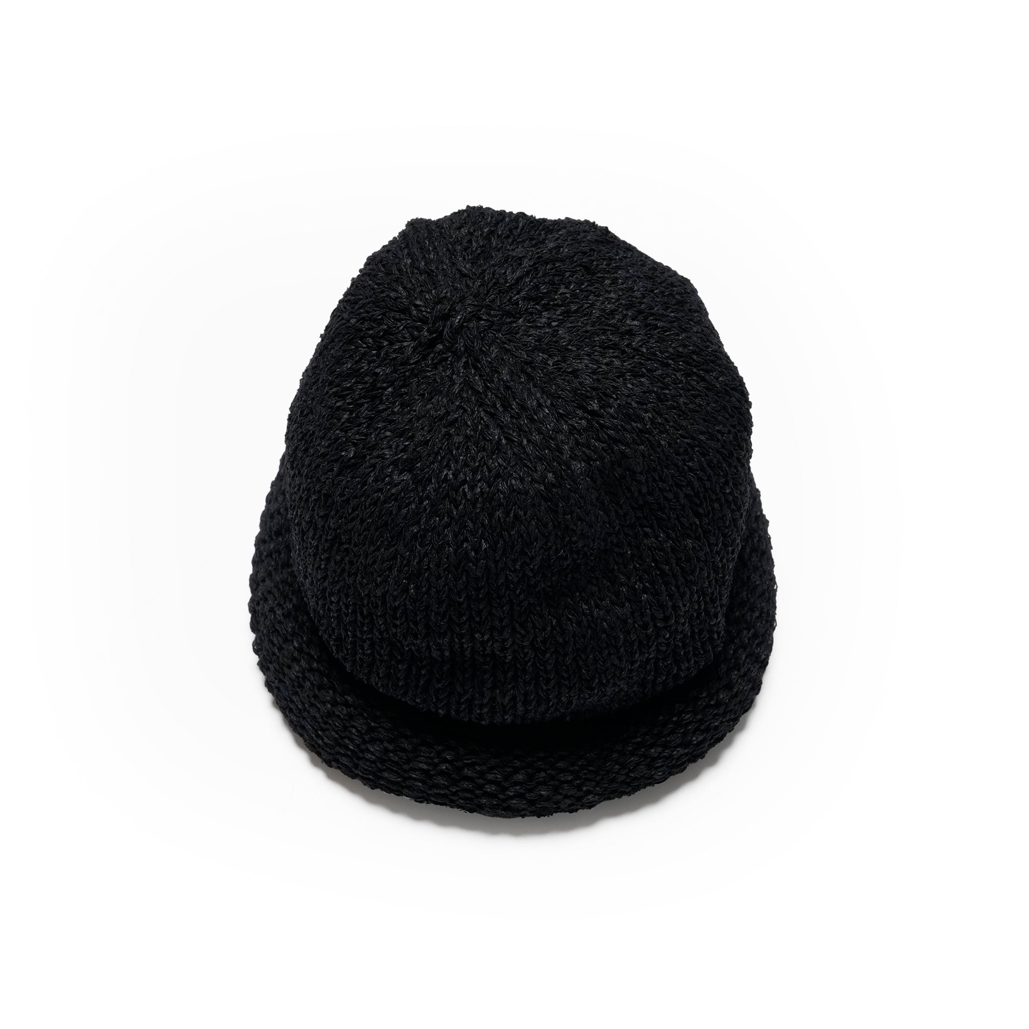 IA-24-097_Black | Roll Knit Cap | Color:Black【INDIETRO ASSOCIATION_インディエトロアソシエーション】【archive】