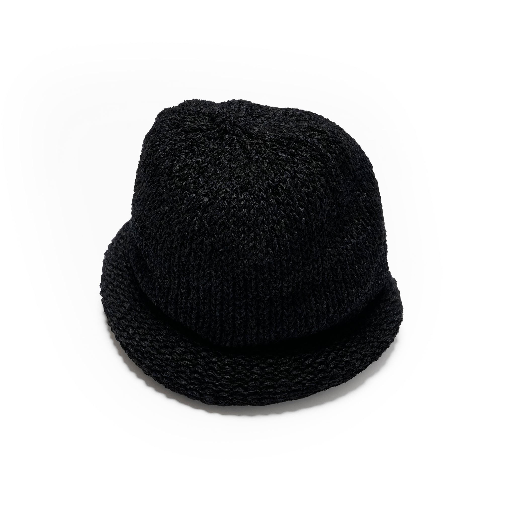 IA-24-097_Black | Roll Knit Cap | Color:Black【INDIETRO ASSOCIATION_インディエトロアソシエーション】【archive】
