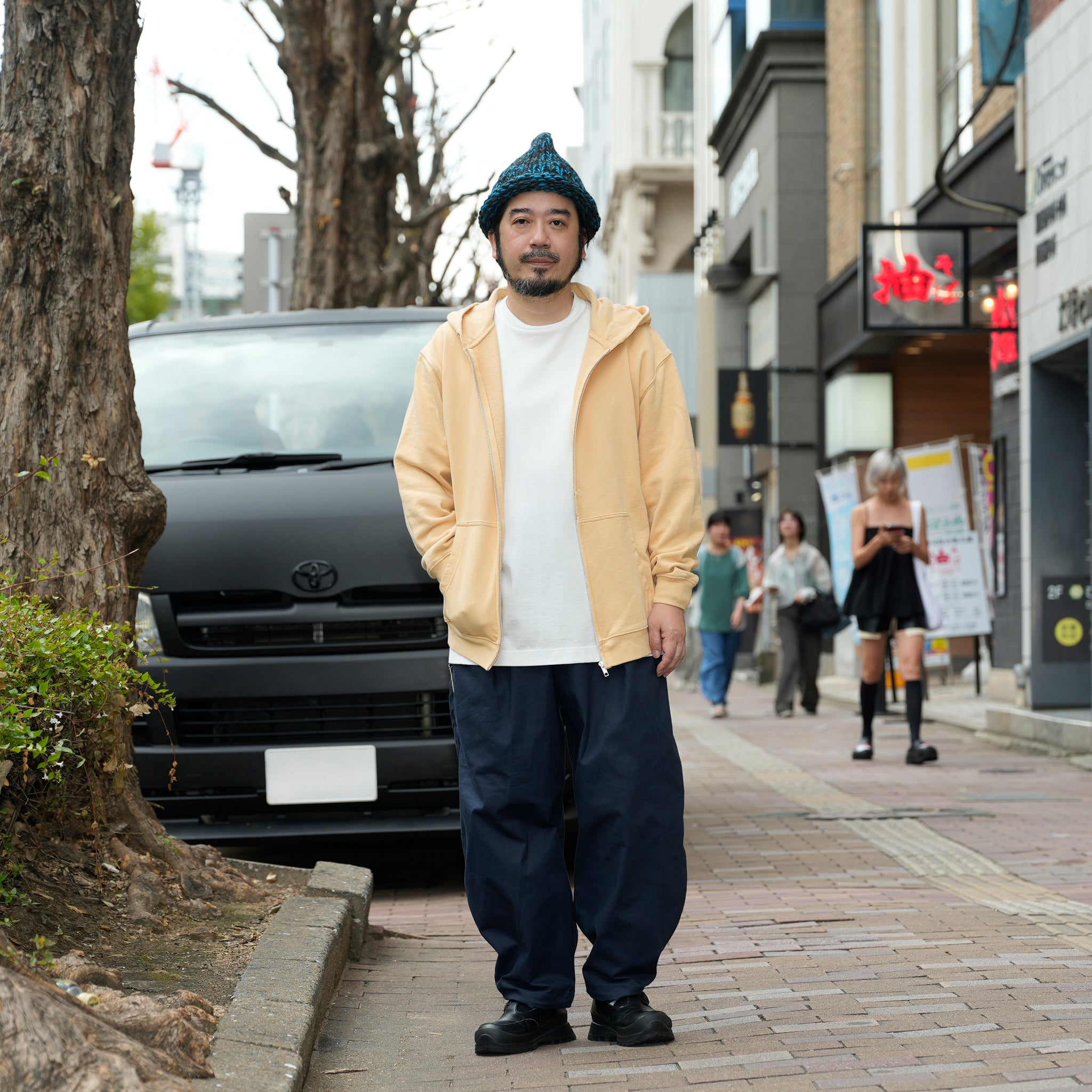 C2612901 | FLOWER EYES ZIP PARKA | Color_Light yellow |【NASNGWAM_ナスングワム】