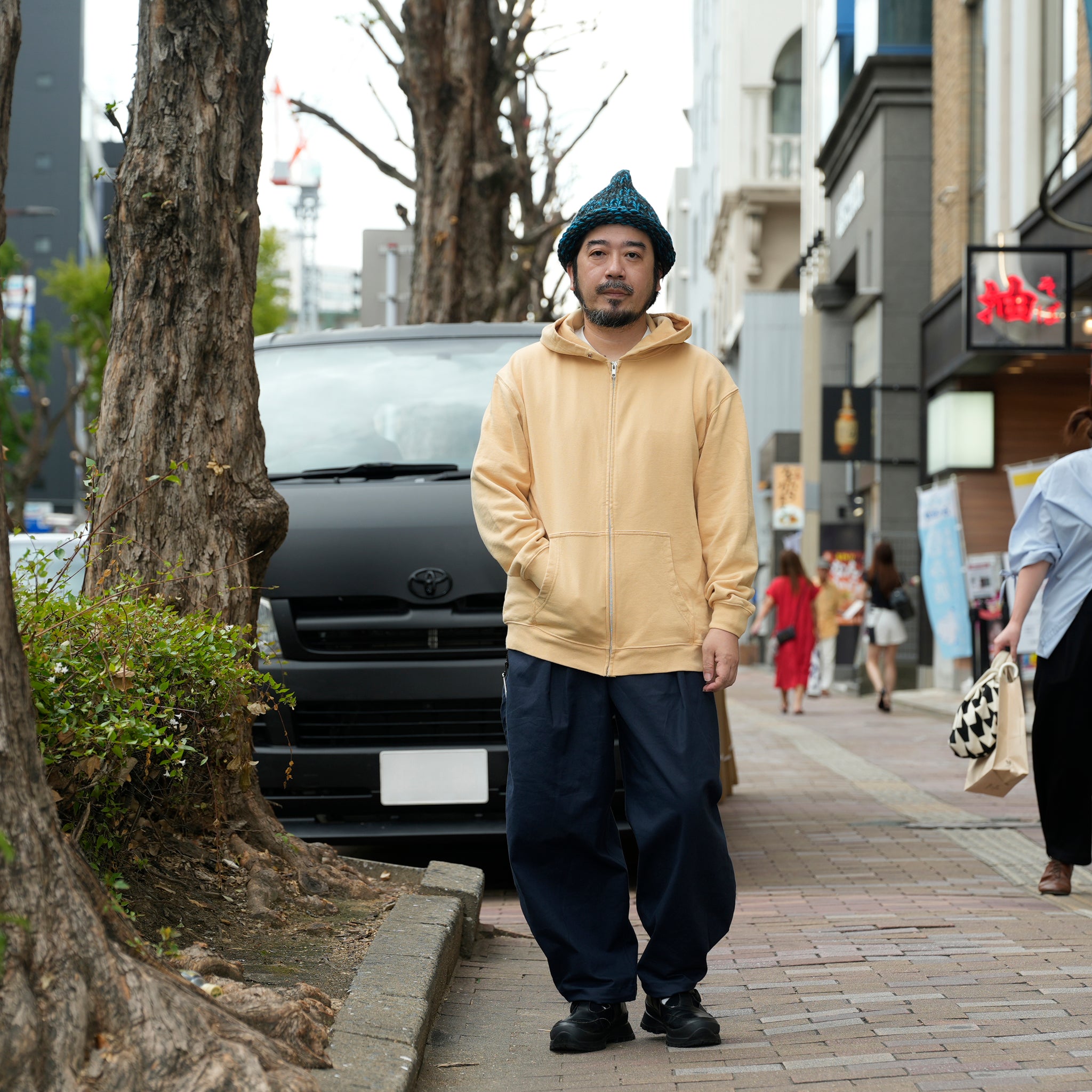 C2612901 | FLOWER EYES ZIP PARKA | Color_Light yellow |【NASNGWAM_ナスングワム】