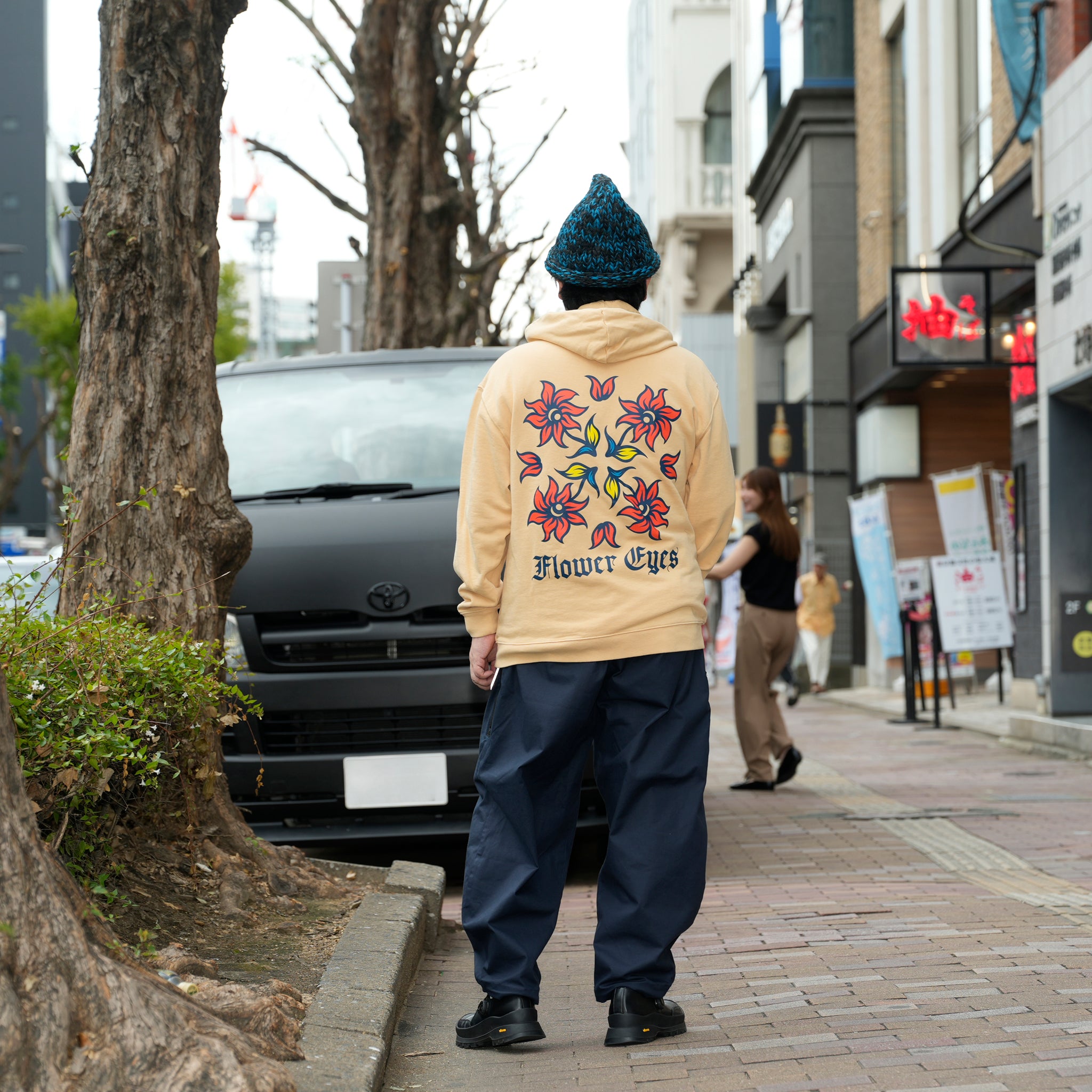 C2612901 | FLOWER EYES ZIP PARKA | Color_Light yellow |【NASNGWAM_ナスングワム】