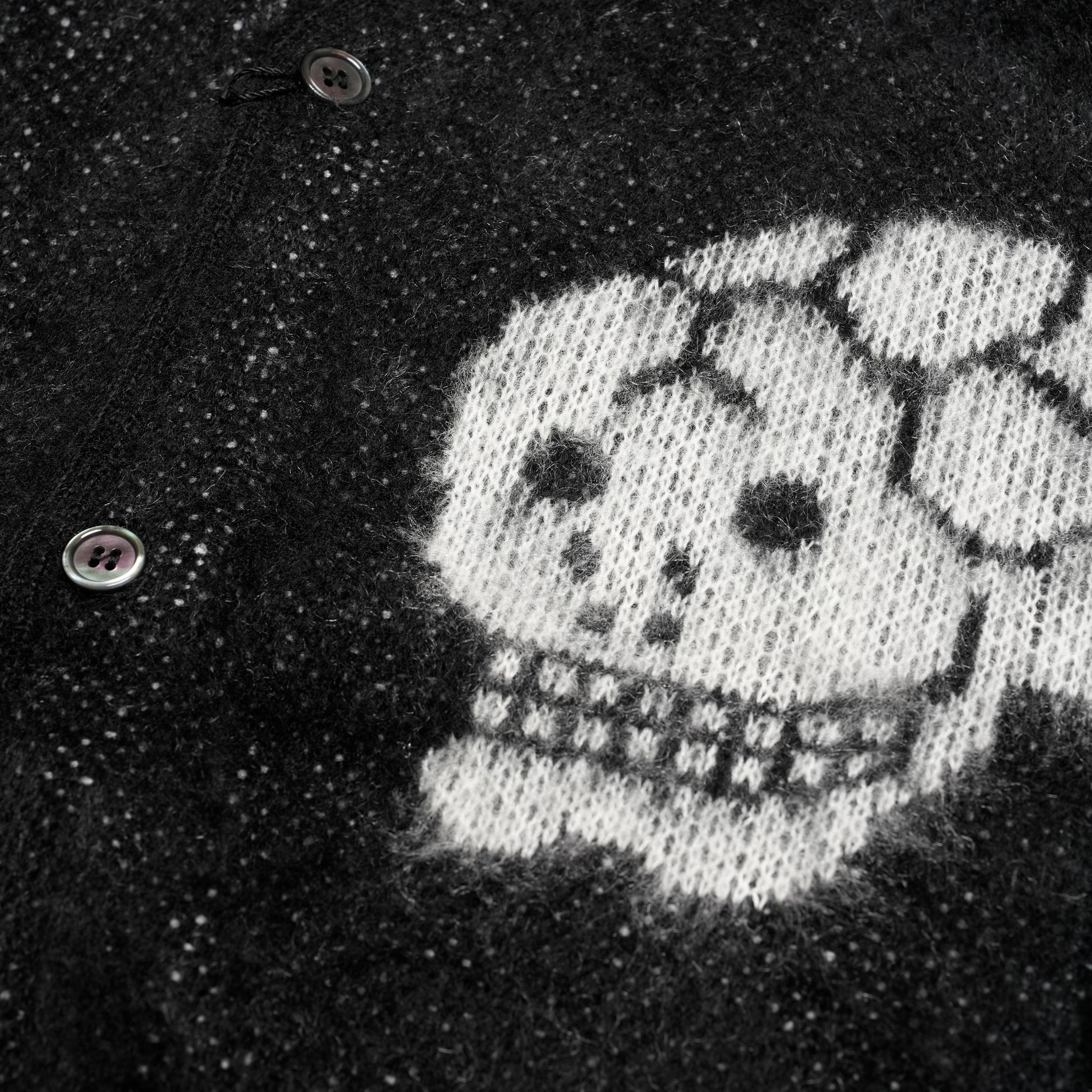 raglan sleeve logo cardigan | Color_Skull | No_tl25f022_skull【THRIFTY LOOK_スリフティールック】