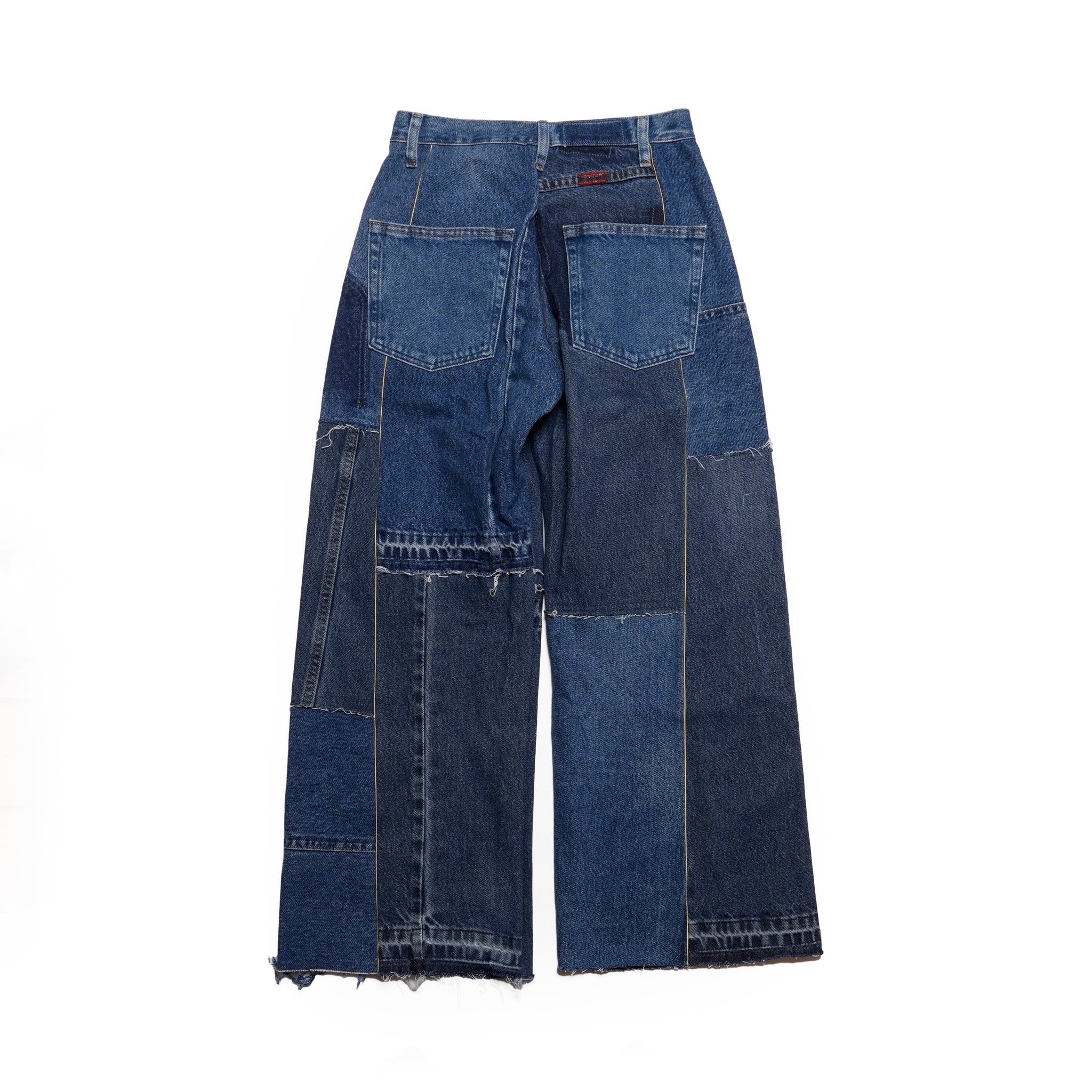 AT-268 | パッチワークデニムパンツ パターンver | Color:A | Size:S【REHERSALL_リハーズオール】