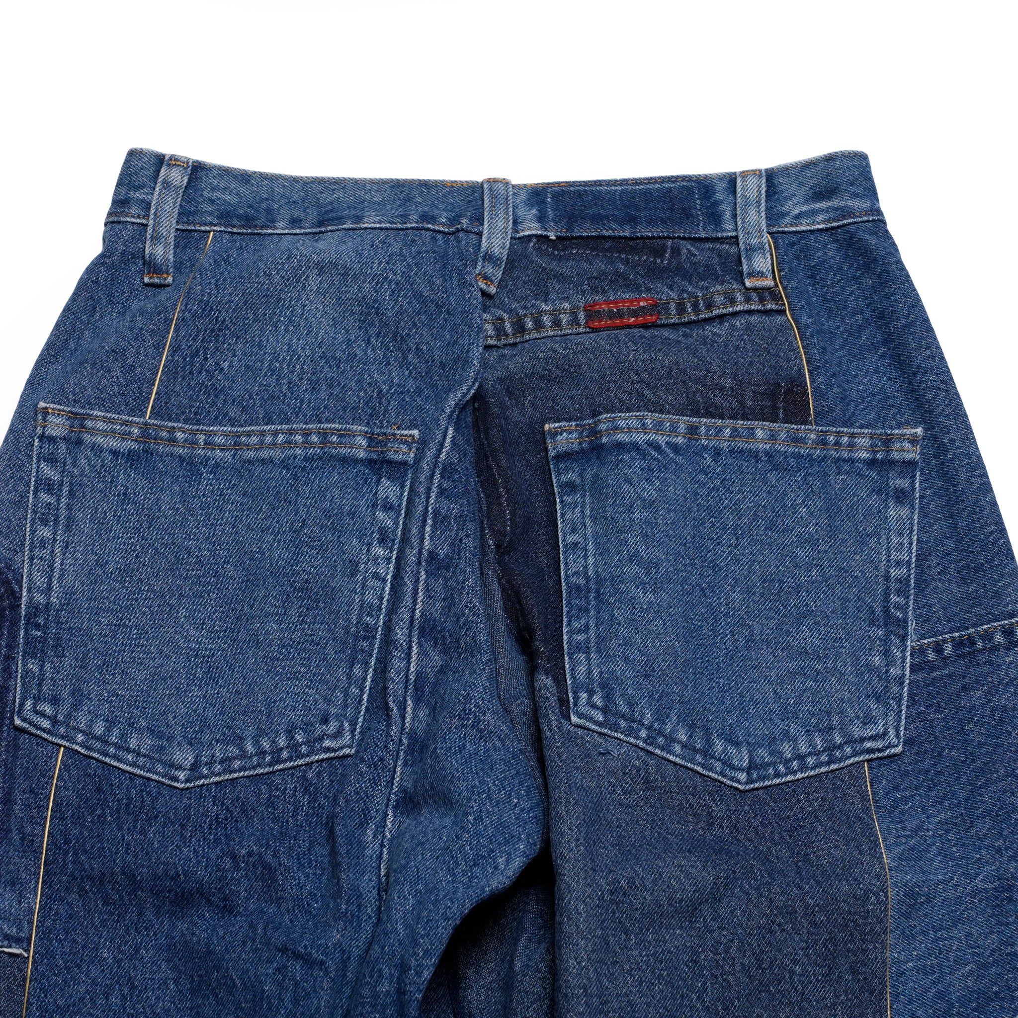AT-268 | パッチワークデニムパンツ パターンver | Color:A | Size:S【REHERSALL_リハーズオール】