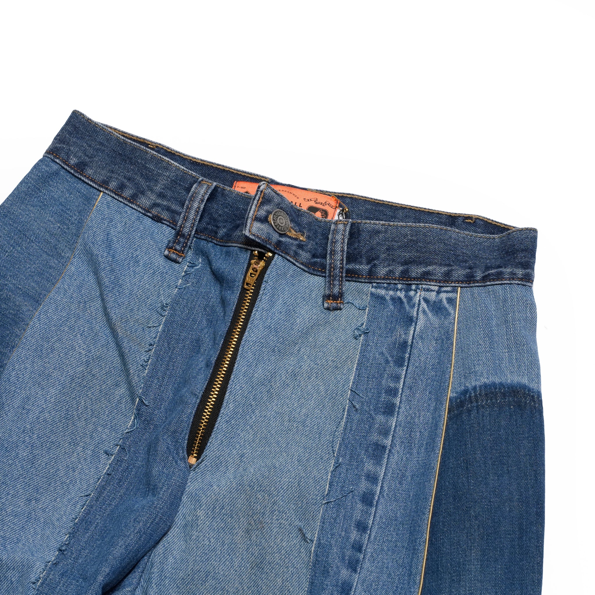AT-268 | パッチワークデニムパンツ パターンver | Color:C | Size:S【REHERSALL_リハーズオール】