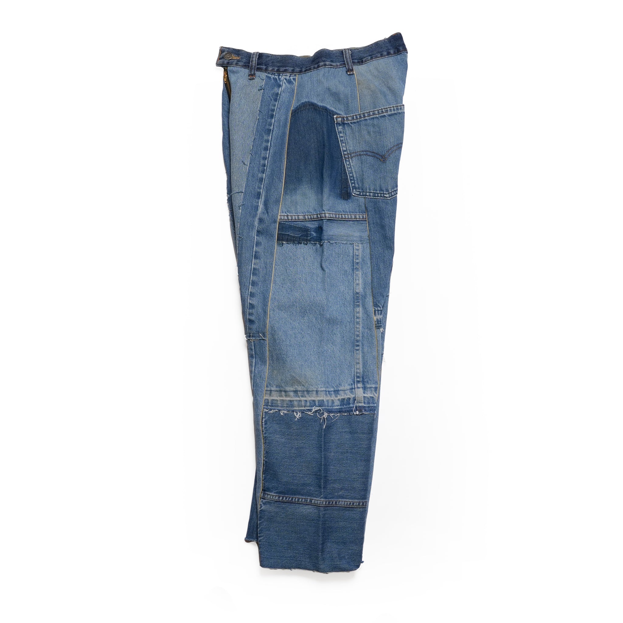 AT-268 | パッチワークデニムパンツ パターンver | Color:C | Size:S【REHERSALL_リハーズオール】