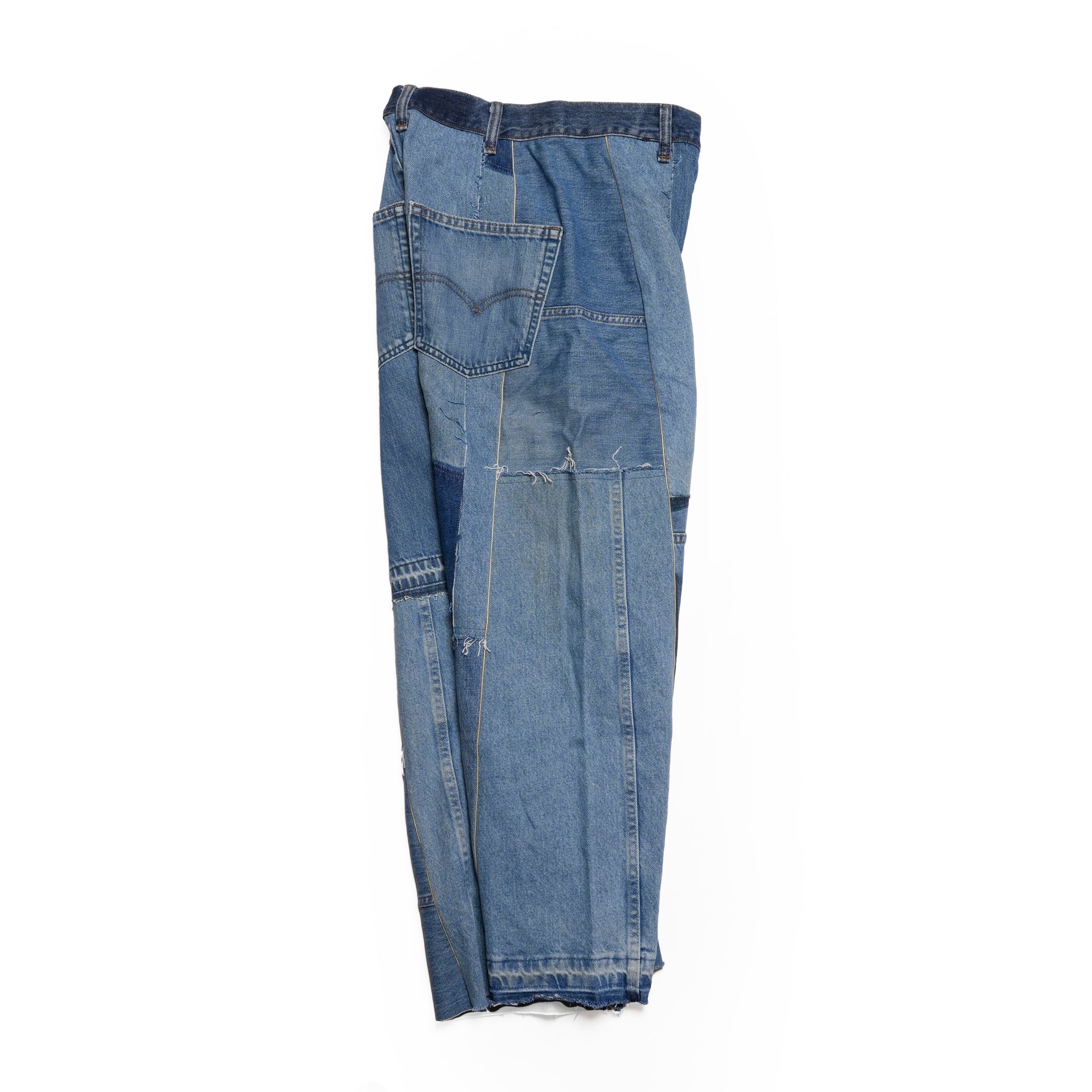 AT-268 | パッチワークデニムパンツ パターンver | Color:C | Size:S【REHERSALL_リハーズオール】
