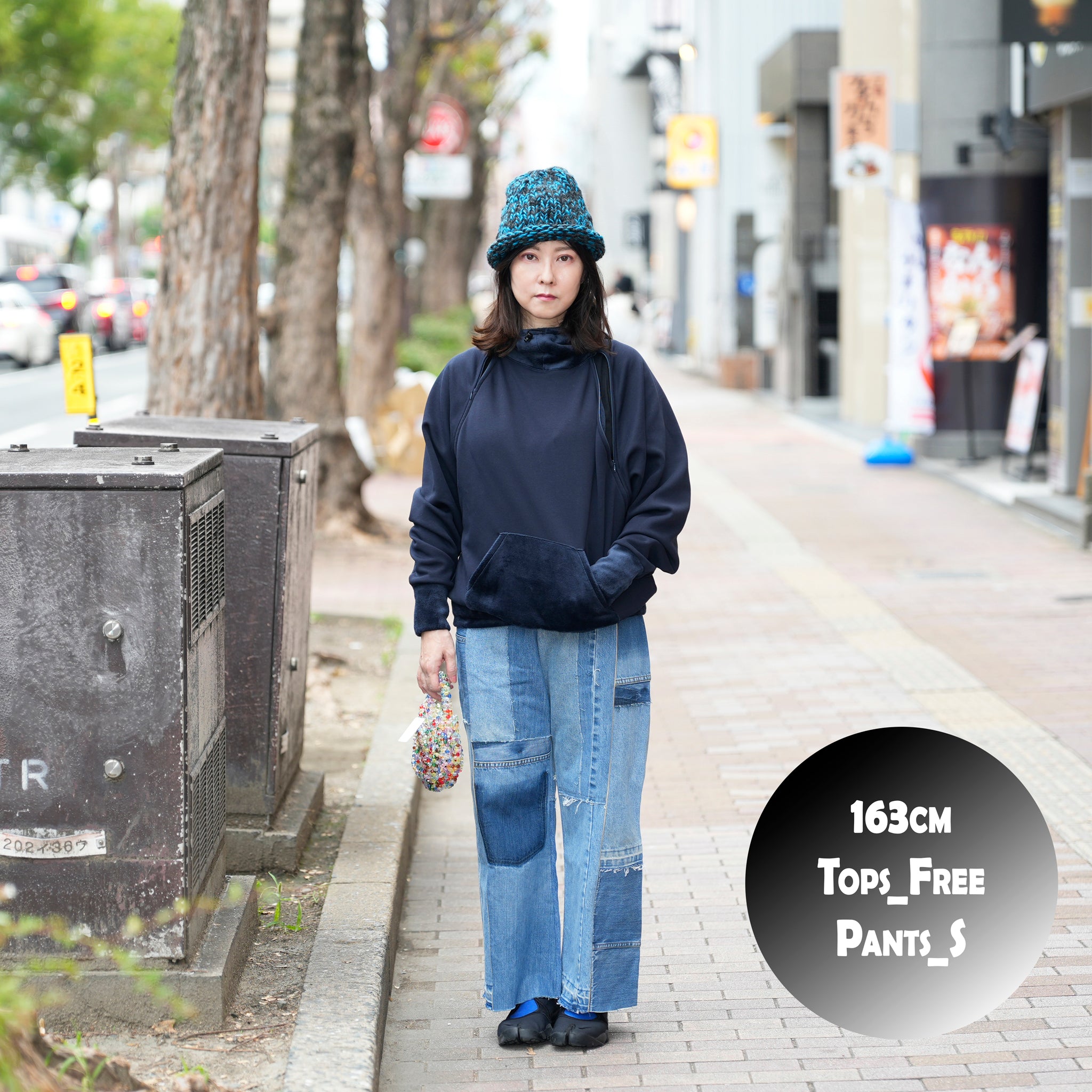 AT-268 | パッチワークデニムパンツ パターンver | Color:C | Size:S【REHERSALL_リハーズオール】
