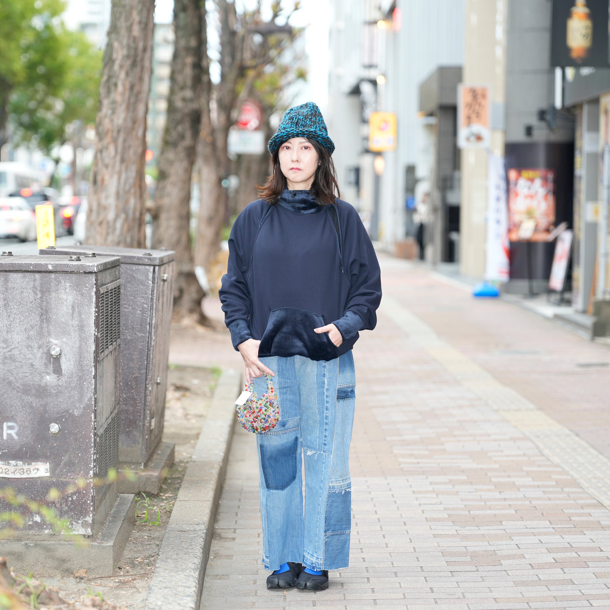 AT-268 | パッチワークデニムパンツ パターンver | Color:A | Size:S【REHERSALL_リハーズオール】