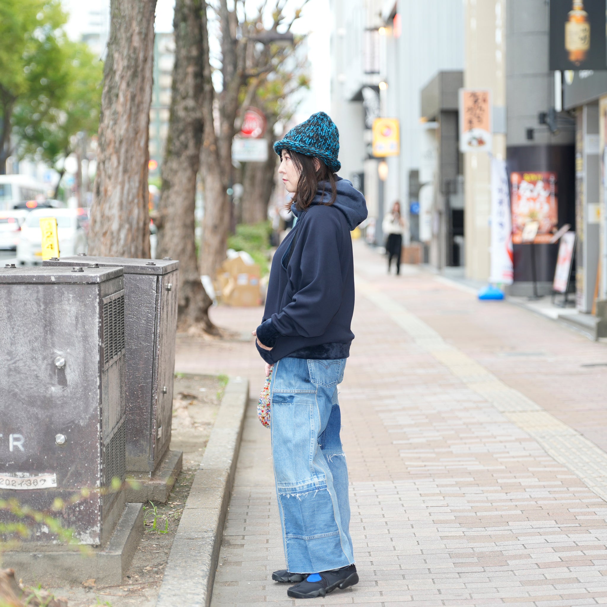 AT-268 | パッチワークデニムパンツ パターンver | Color:A | Size:S【REHERSALL_リハーズオール】