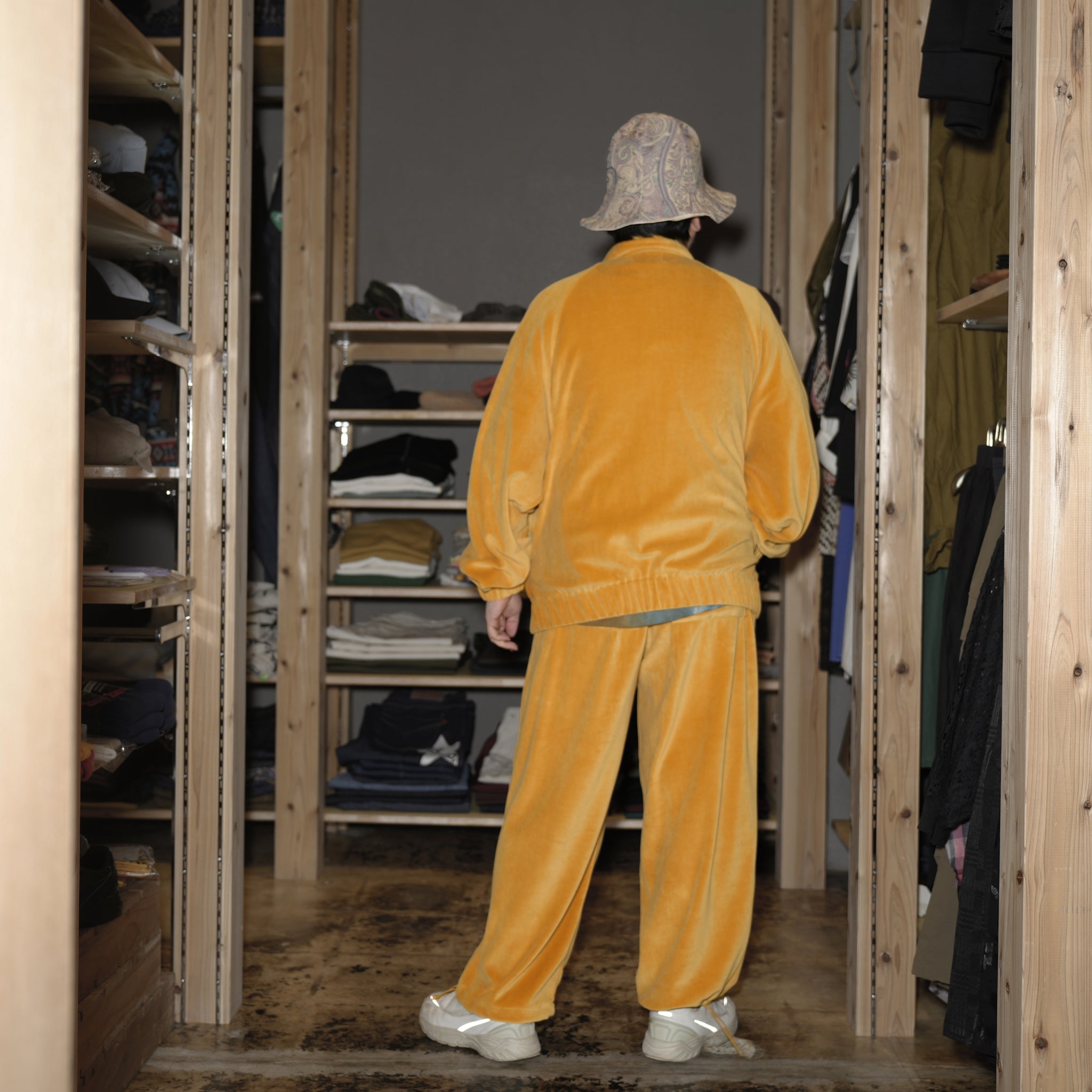 Velor Pile Drivers Jacket – Marigold / Wakaba / Black | AMBERGLEAM