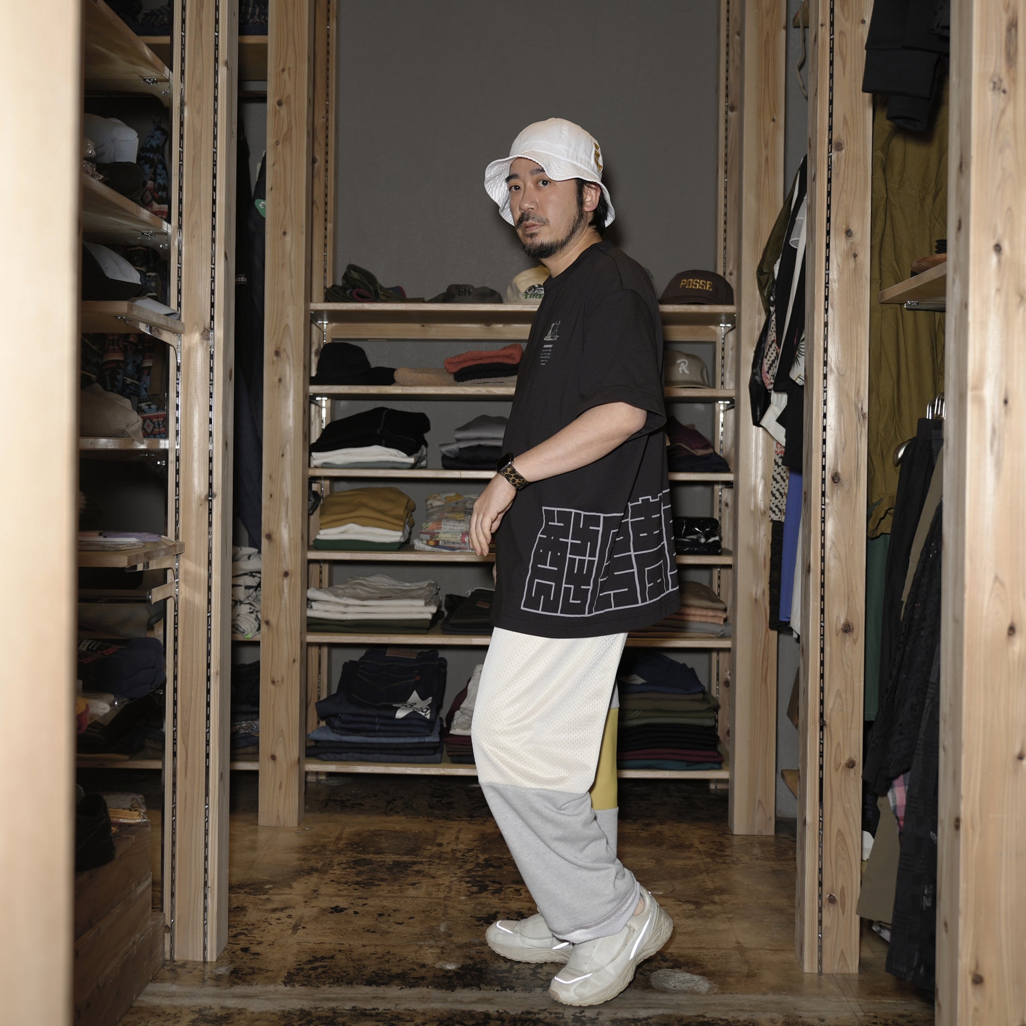 SF24SS-15B | Happi Tee | Color:Black【STOF_ストフ】【archive】